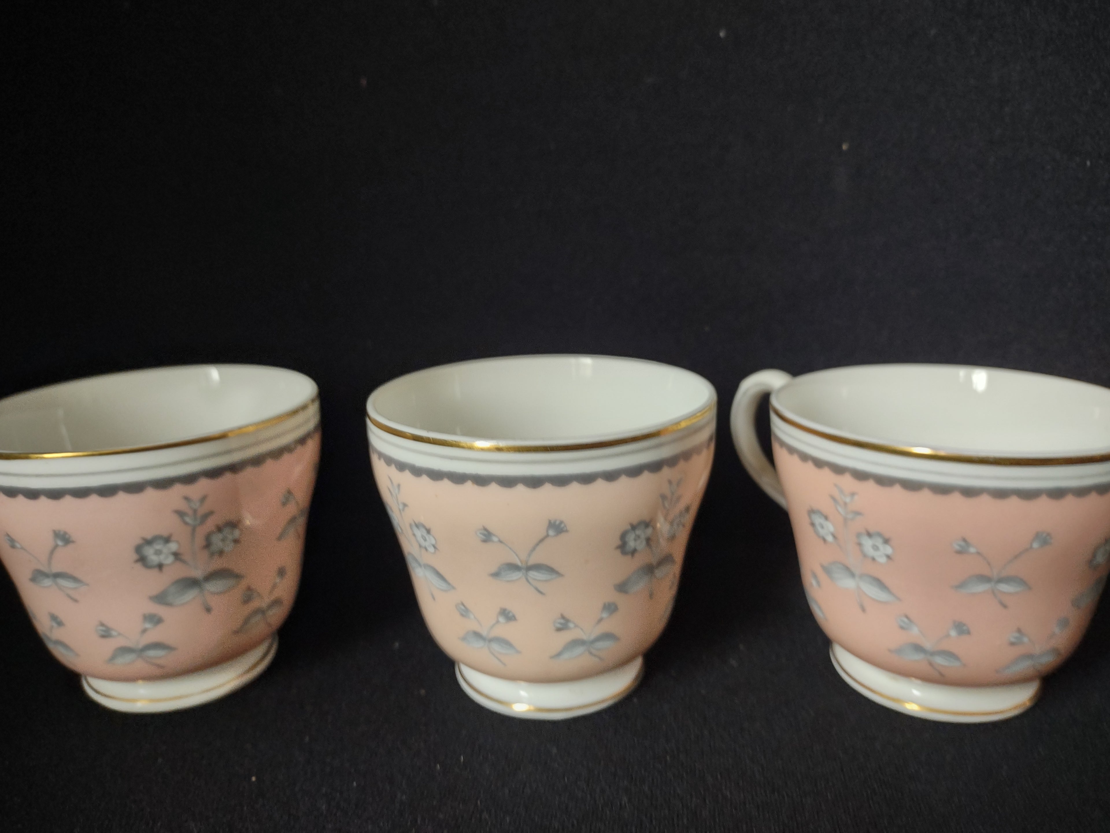 Wedgwood Pimpernel Pink Set of 3 Teacup ONLY Brown Stamp (lot 2767)