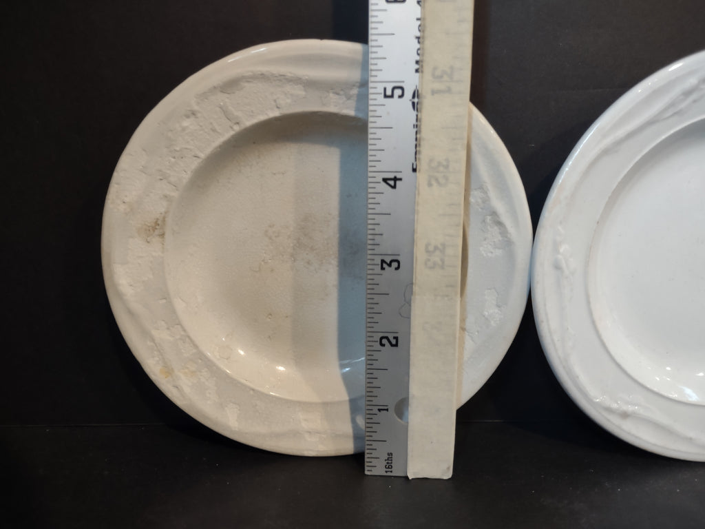 Vintage Ironstone Heavy Crazing Primitive Farmhouse Small Plate x 4 (lot 5346)