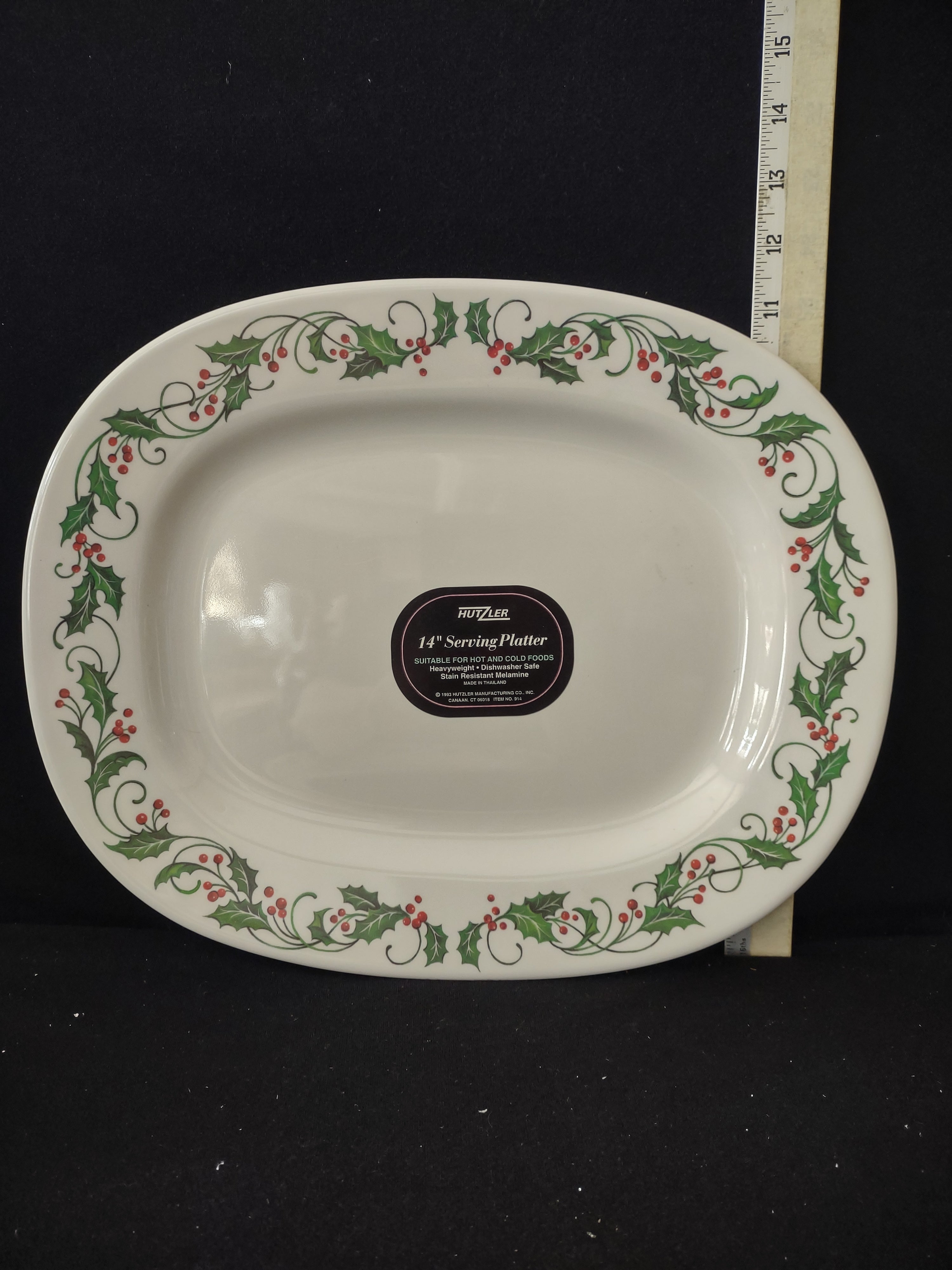 Vintage Hutzler Holly Berry 14" Serving Platters Set Of 2 (Lot 3703)