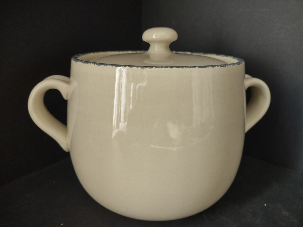 Home and Garden Party Stoneware Birdhouse Bean Pot Cookie Jar Handles (lot 2934c)