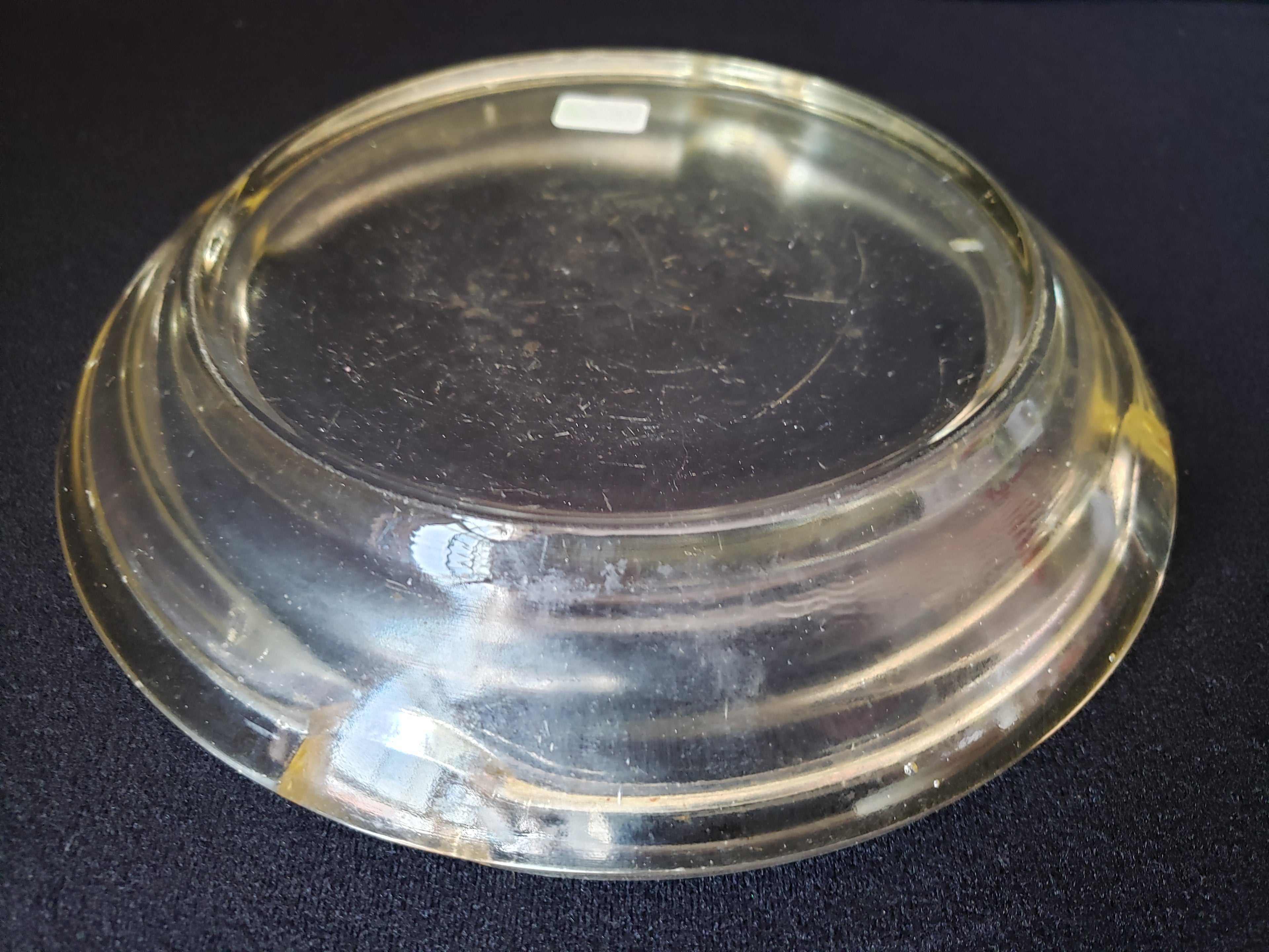 Vintage Mid Century Modern Clear Glass Ashtray 7-1/2" (lot 2166)