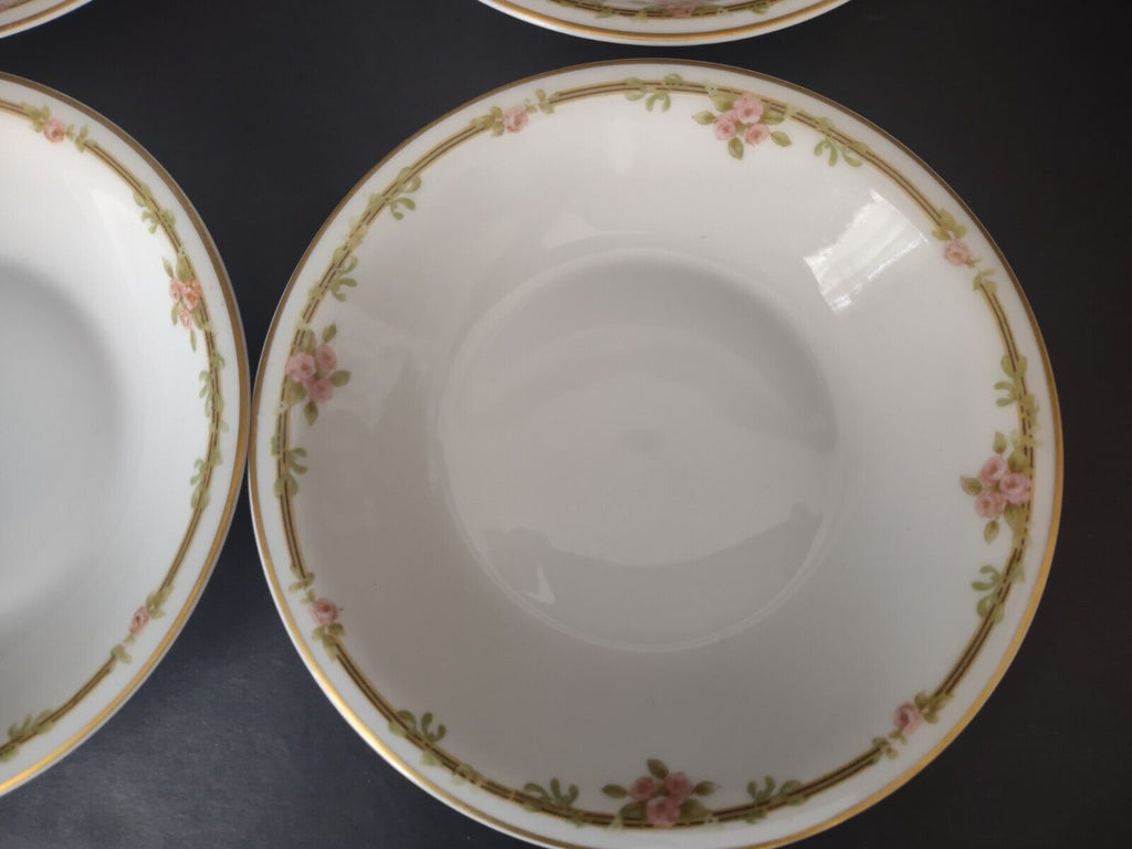 Haviland Limoges Schleiger 625 A Red Rose 6 x Coupe Salad Plate 7-1/2" (lot 537)