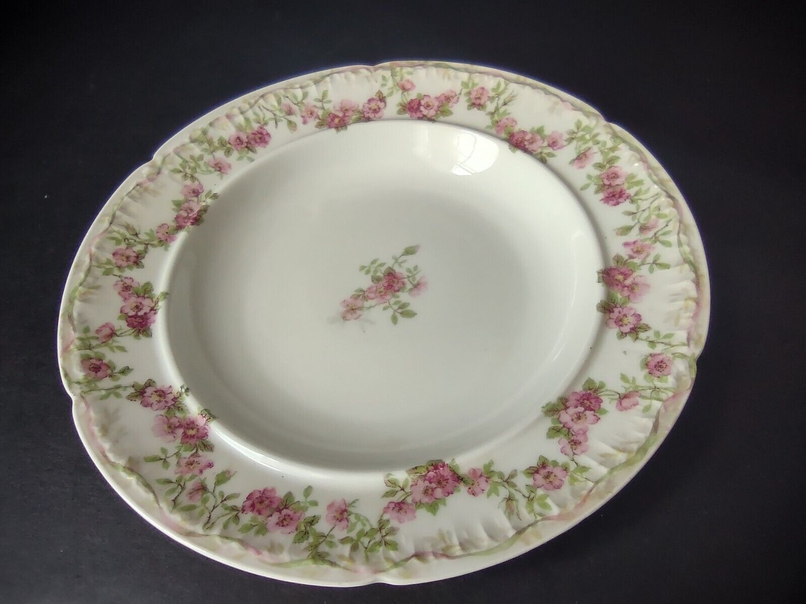 GDA Limoges Butter Dish NO LID Apple Blossom Garland Swag Ribbon (lot 749)