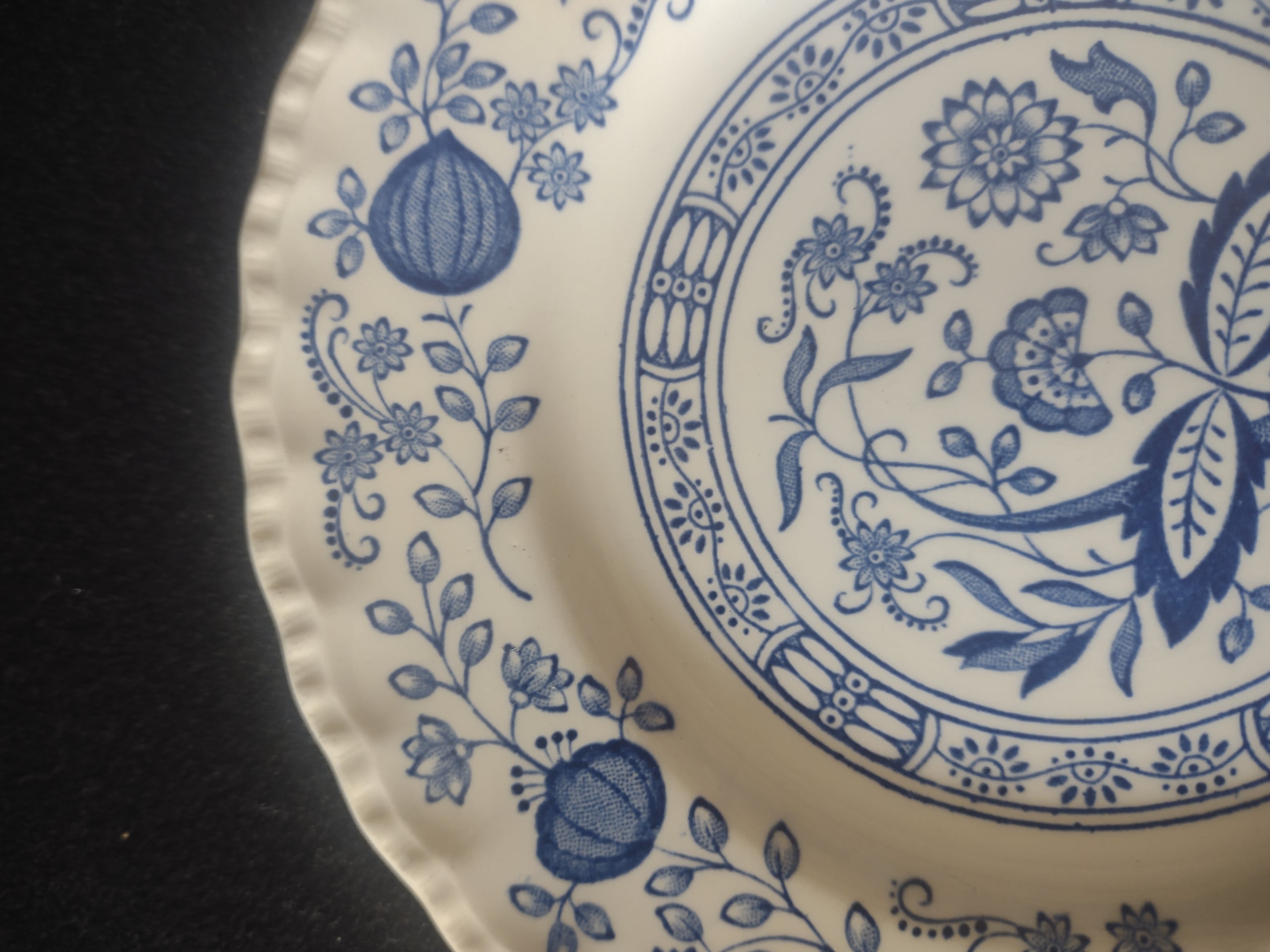 Vintage Enouch Blue Heritage Bread Butter Plate Ironstone England Set Of 3(5973)