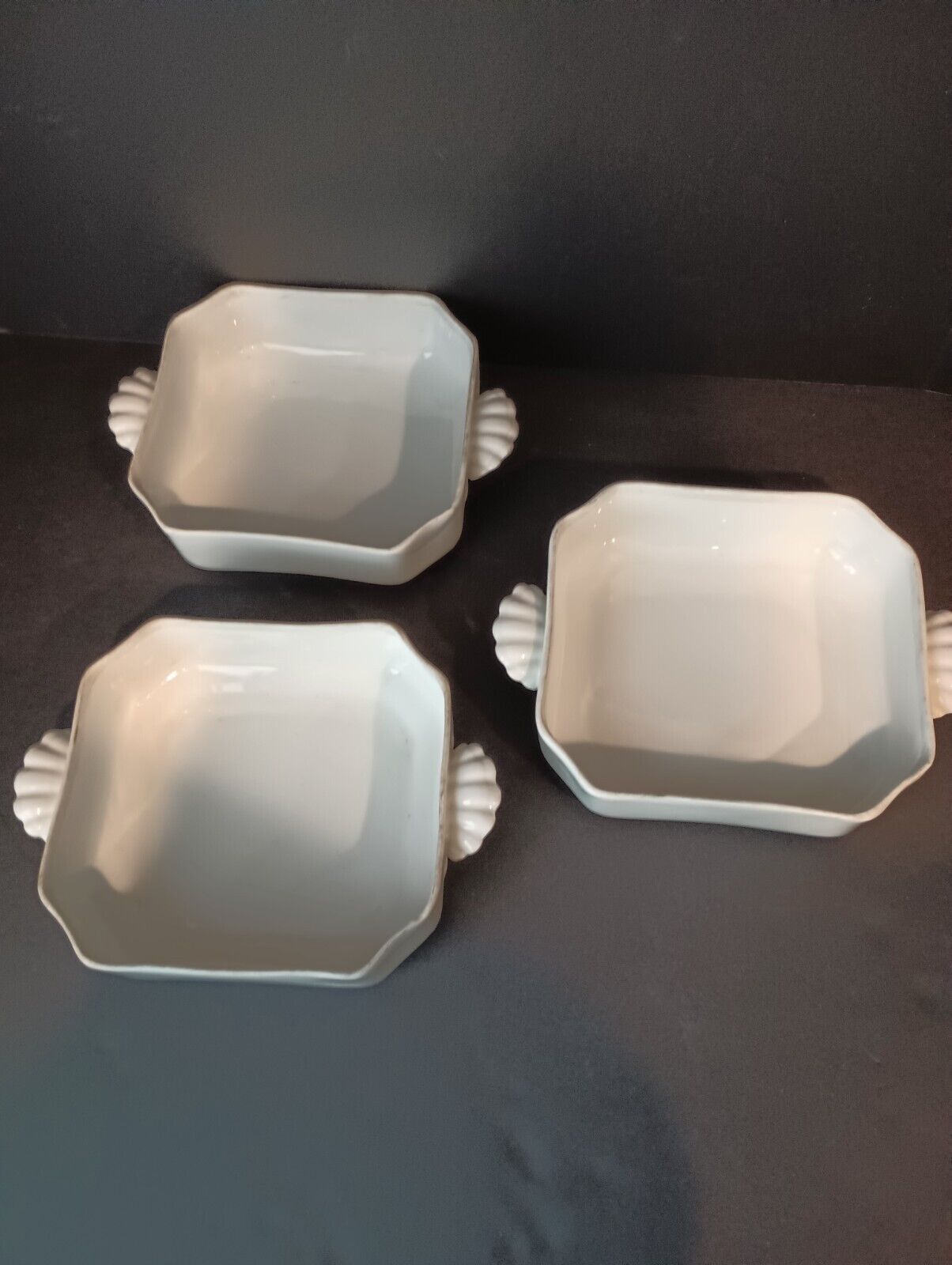 H&C Limoges France White Square Serving Dish Set of 3 (lot 402)