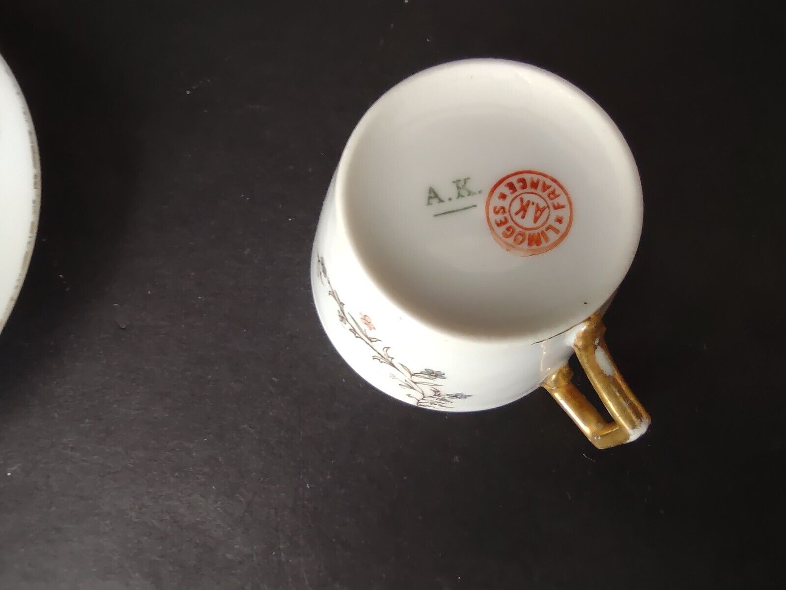 Vintage Demitasse Cup AK Limoges France Flower (lot 523)