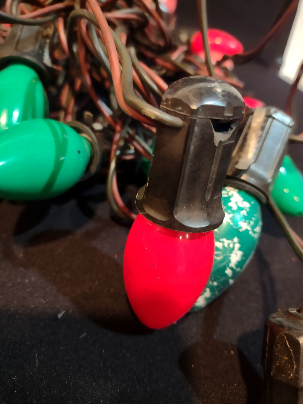 Christmas String Lights Vintage 25 Socket C9 Bulbs Works Paramount (lot 3284)