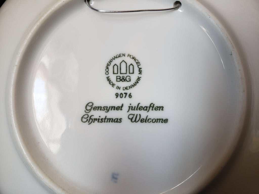 B & G Copenhagen Porcelain Wall Plate Christmas Welcome (lot 2193)