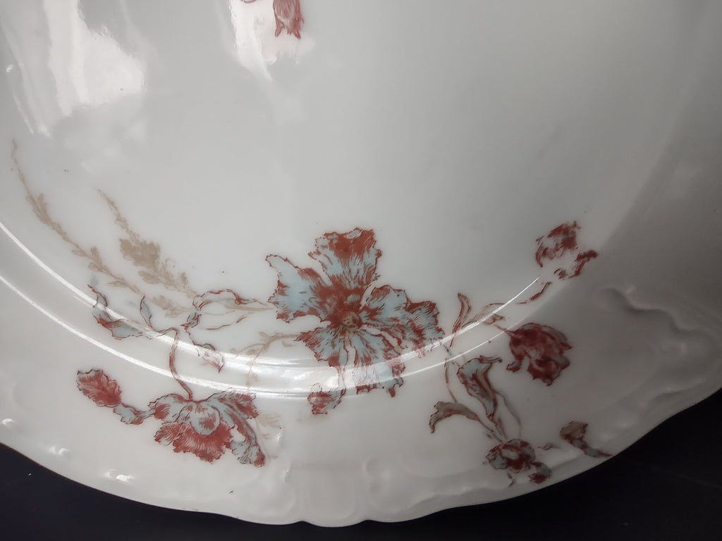 Haviland Limoges Blue Red Flower Luncheon Plate T.M. James & Sons (lot 953)