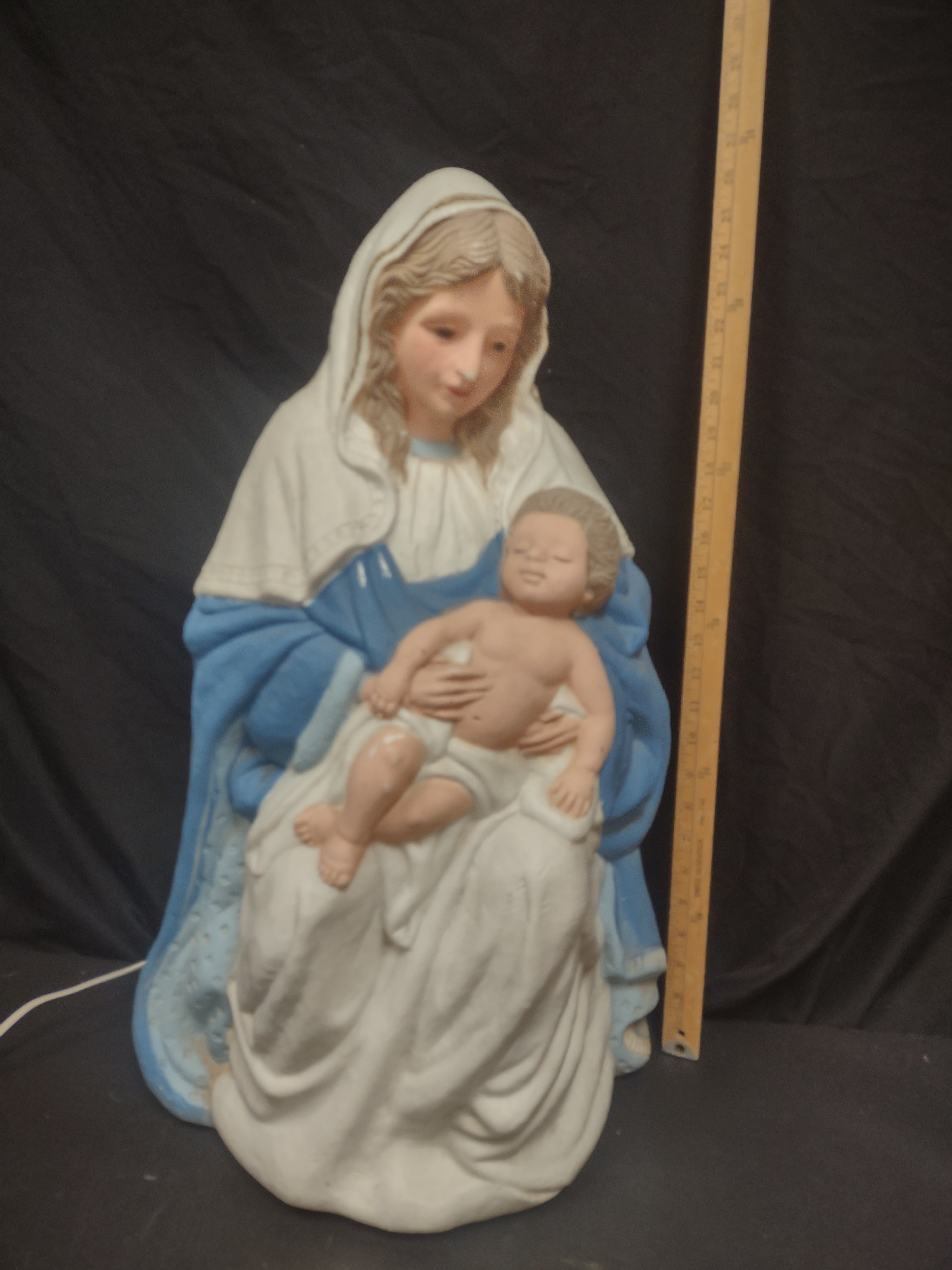 Vintage Blow Mold Christmas Nativity Mary with Baby 26" (lot 2272)