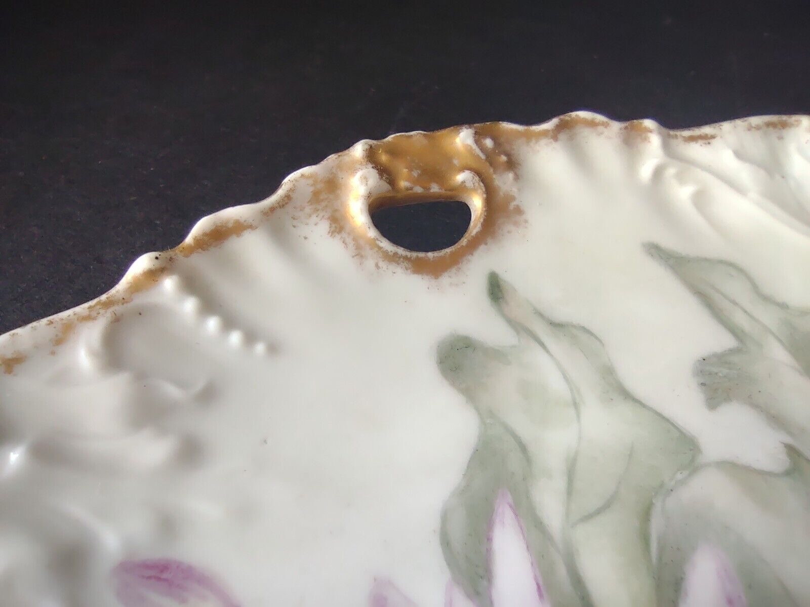 CT Germany Chrysanthemum Cake Plate Gold Trim (lot 752)