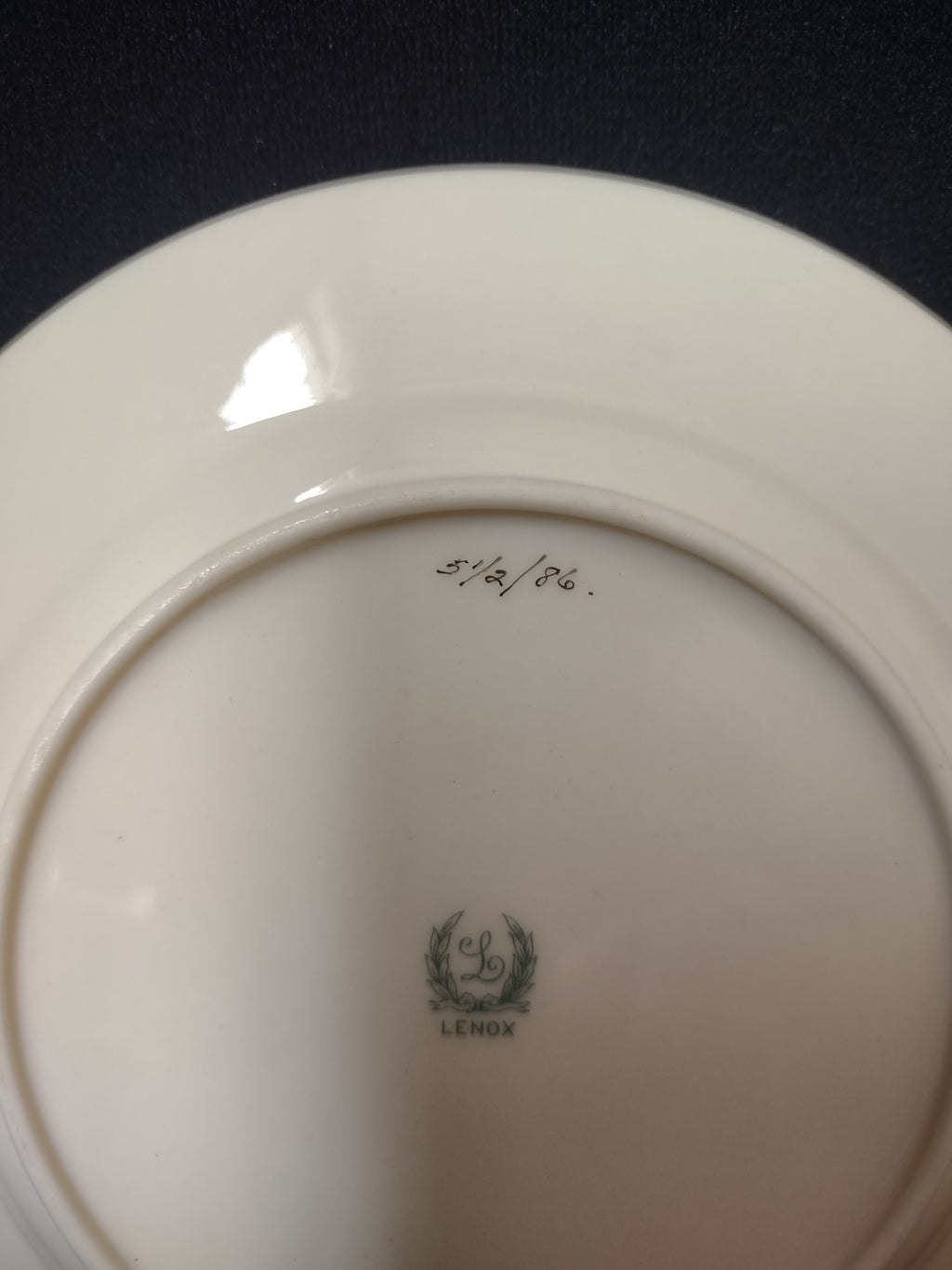 Vintage Lenox Dessert or Bread Plate Gold Trim Green Stamp 6-1/4" (lot 1860)