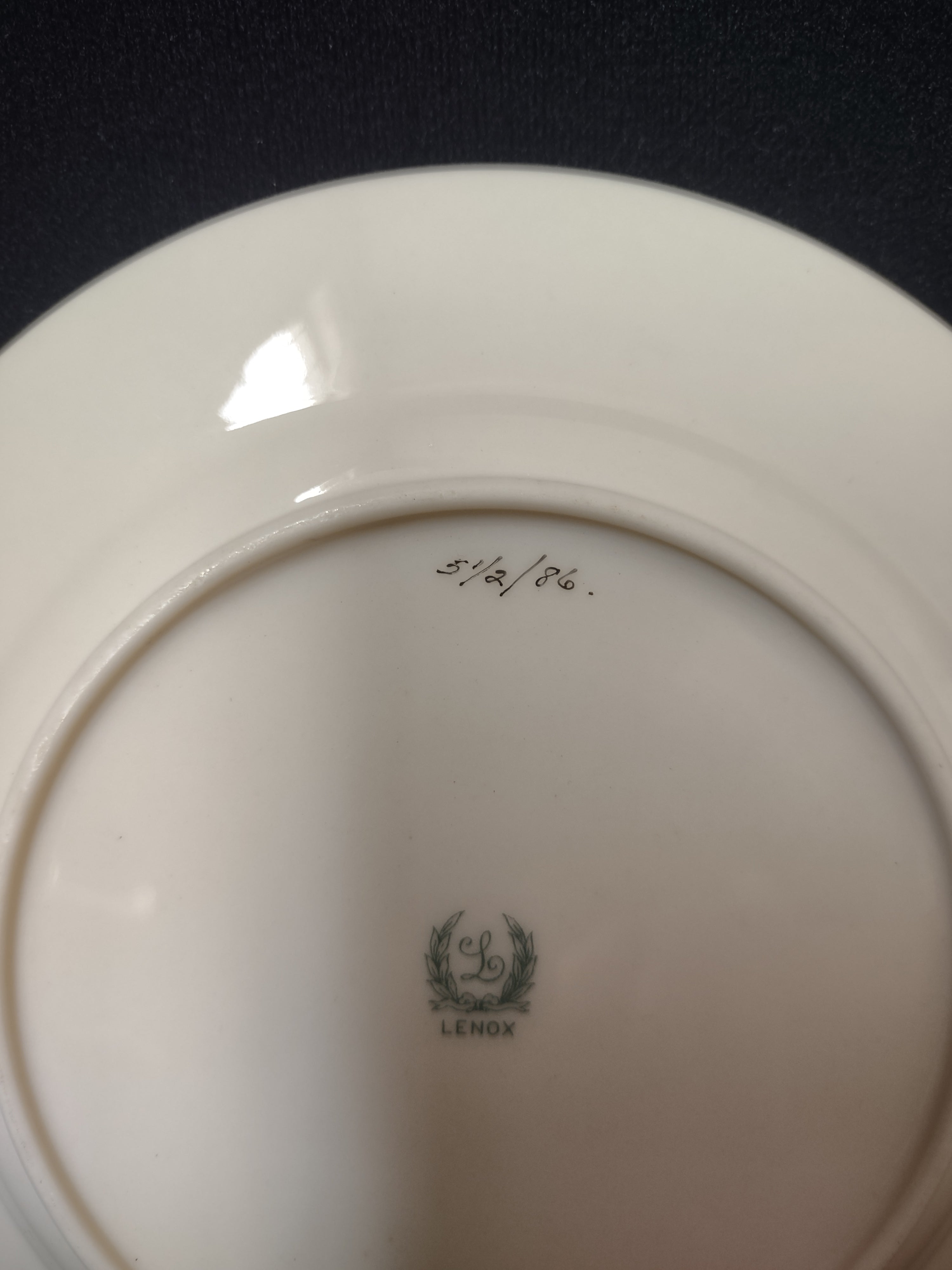 Vintage Lenox Dessert or Bread Plate Gold Trim Green Stamp 6-1/4" (lot 1860)