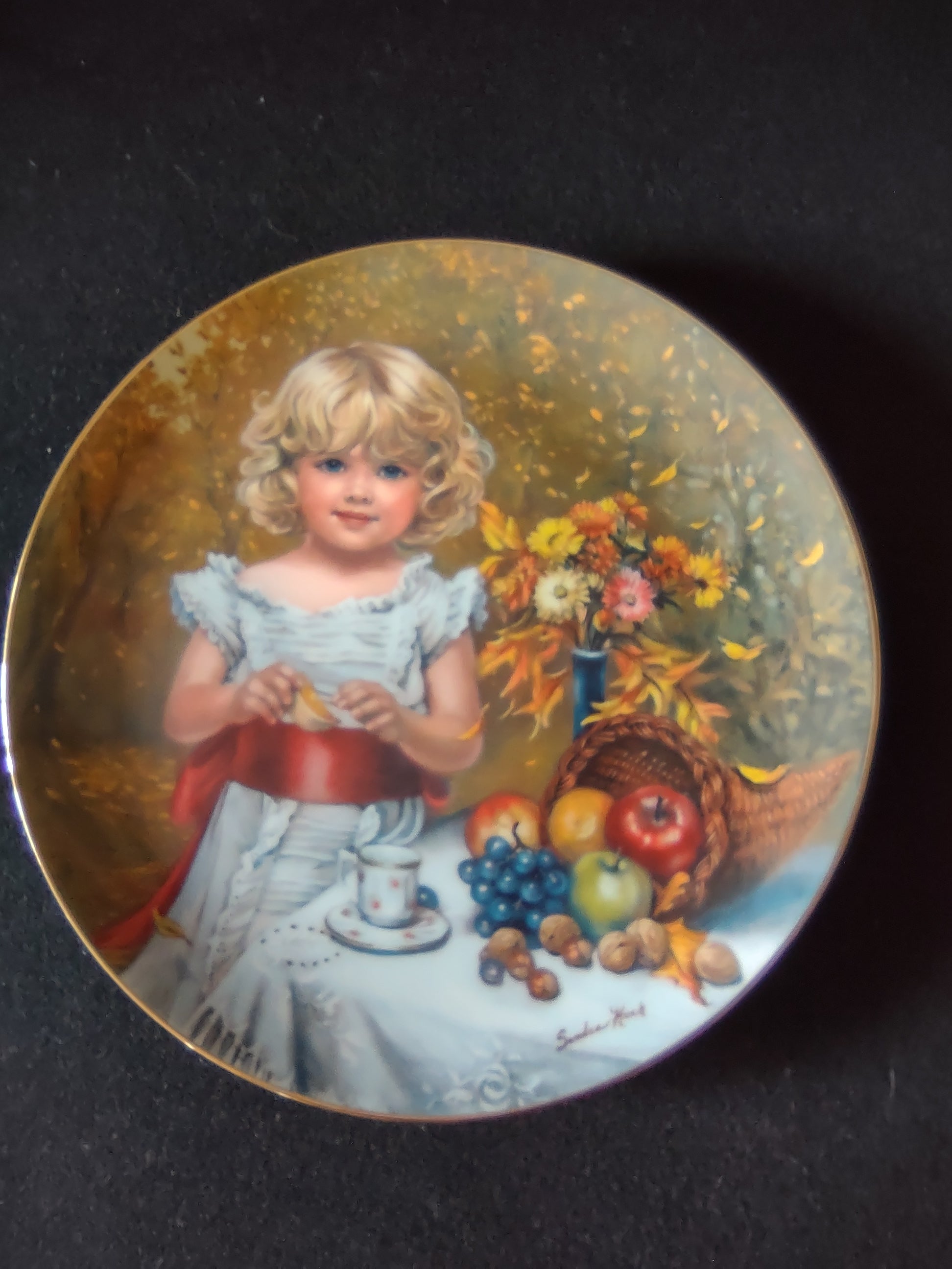Vintage A Childhood Almanac Collector Plate 10th Issue Indian Summer (Lot 5194)
