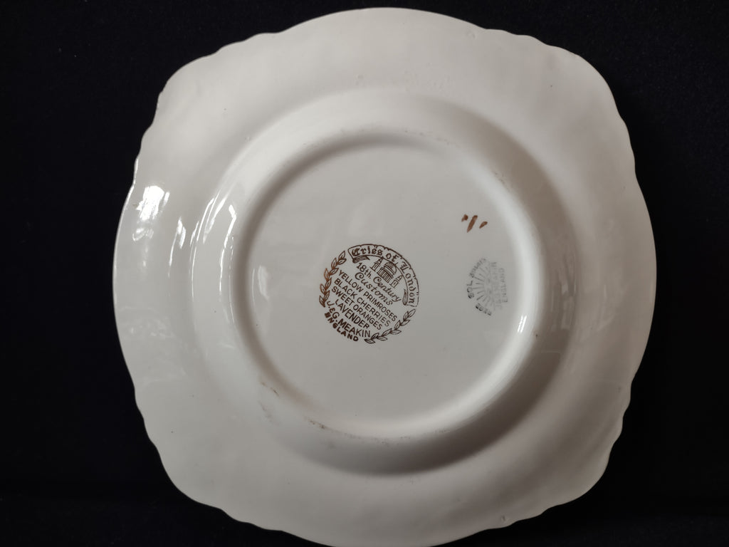 Vintage English Meakin Cries of England Black Cherries Plate (lot 5823)