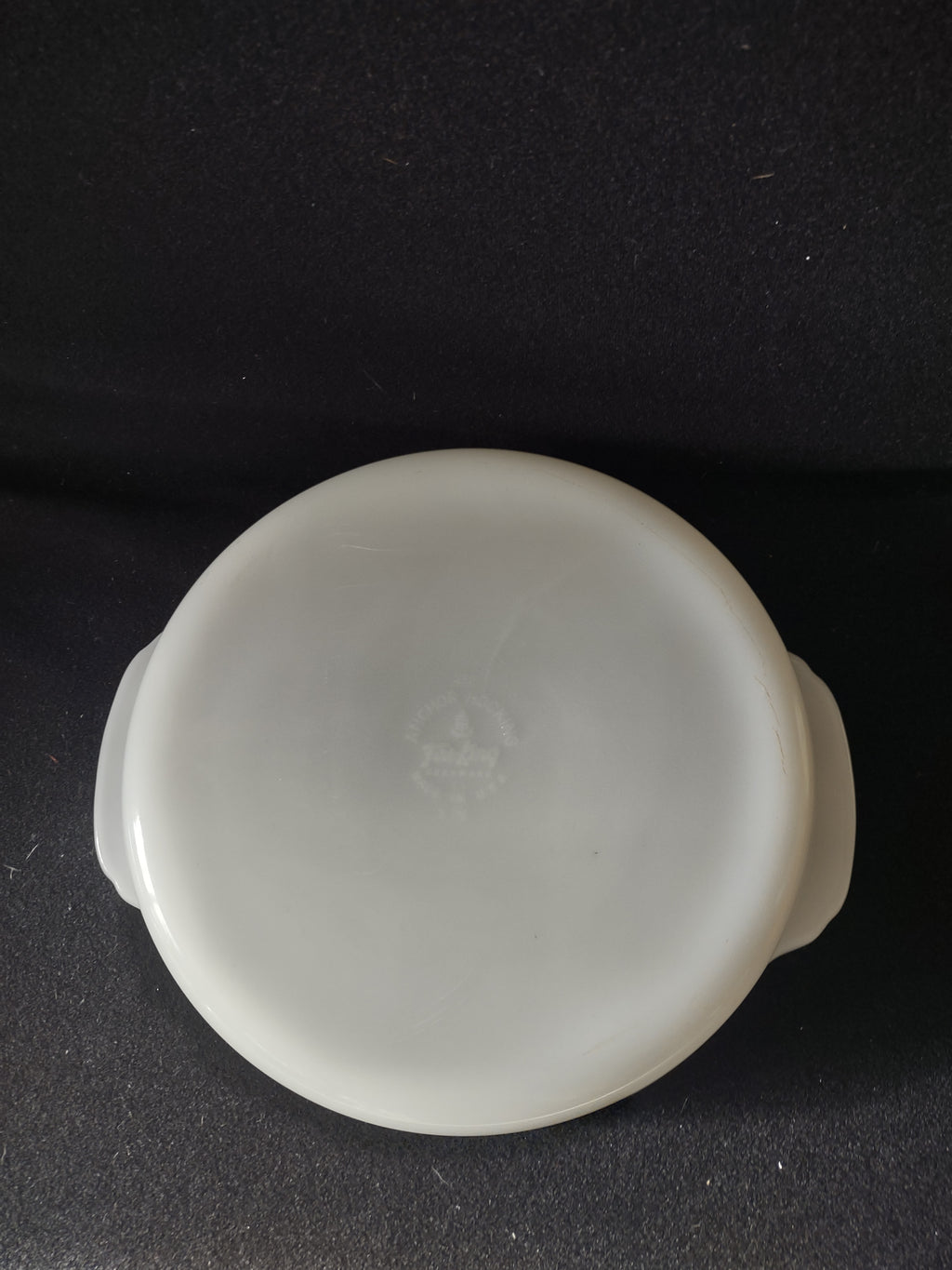 Vintage Fire King 8" Round Casserole White Milk Glass Wheat Pattern (Lot 5129)