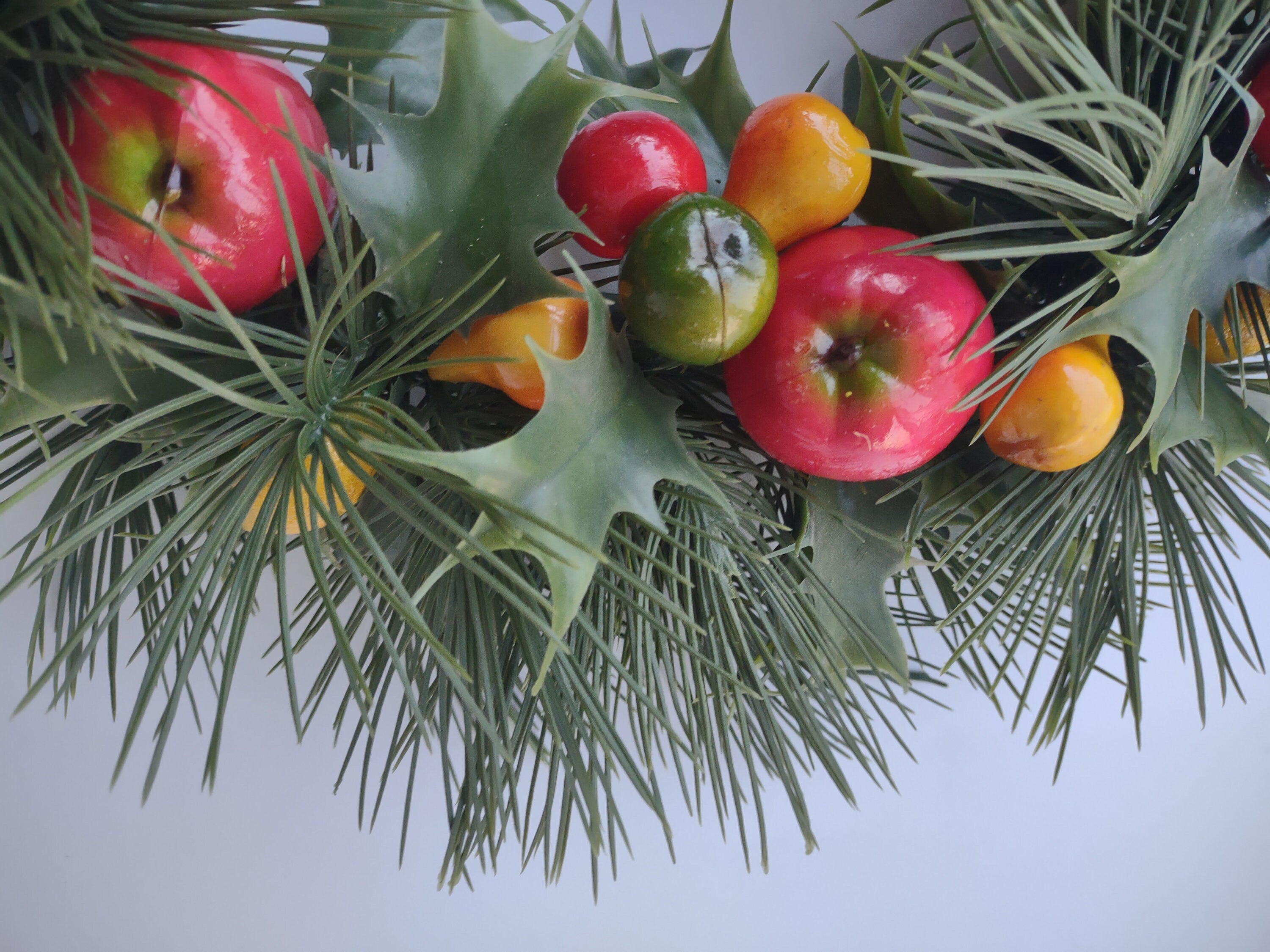 Halloween Artificial Fruit Autumn Fall Green Orange Yellow Wreath 14" (lot 3068)