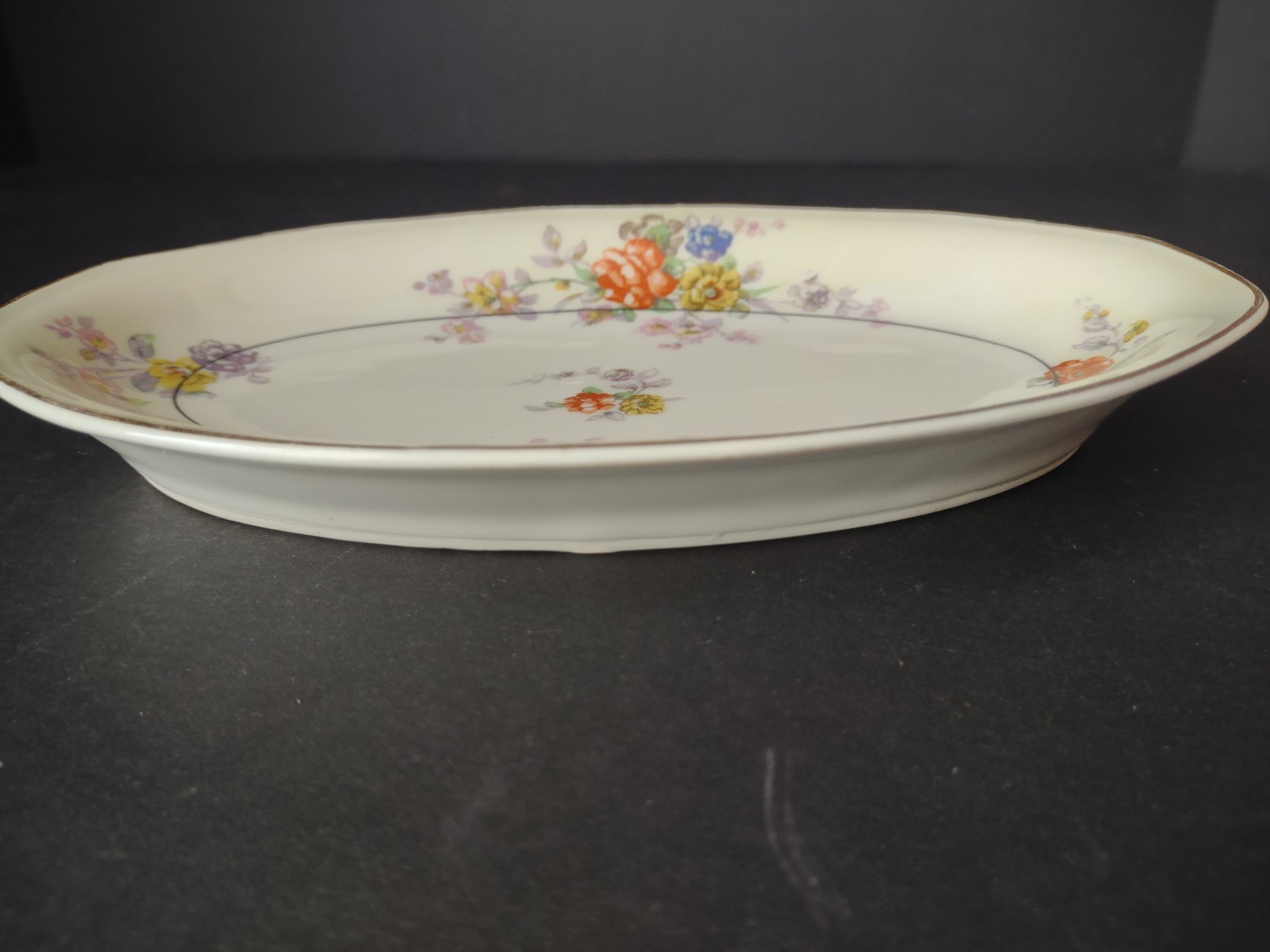 French Chic Haviland Limoges Yellow Jewel Small Serving Platter Floral (lot 818)