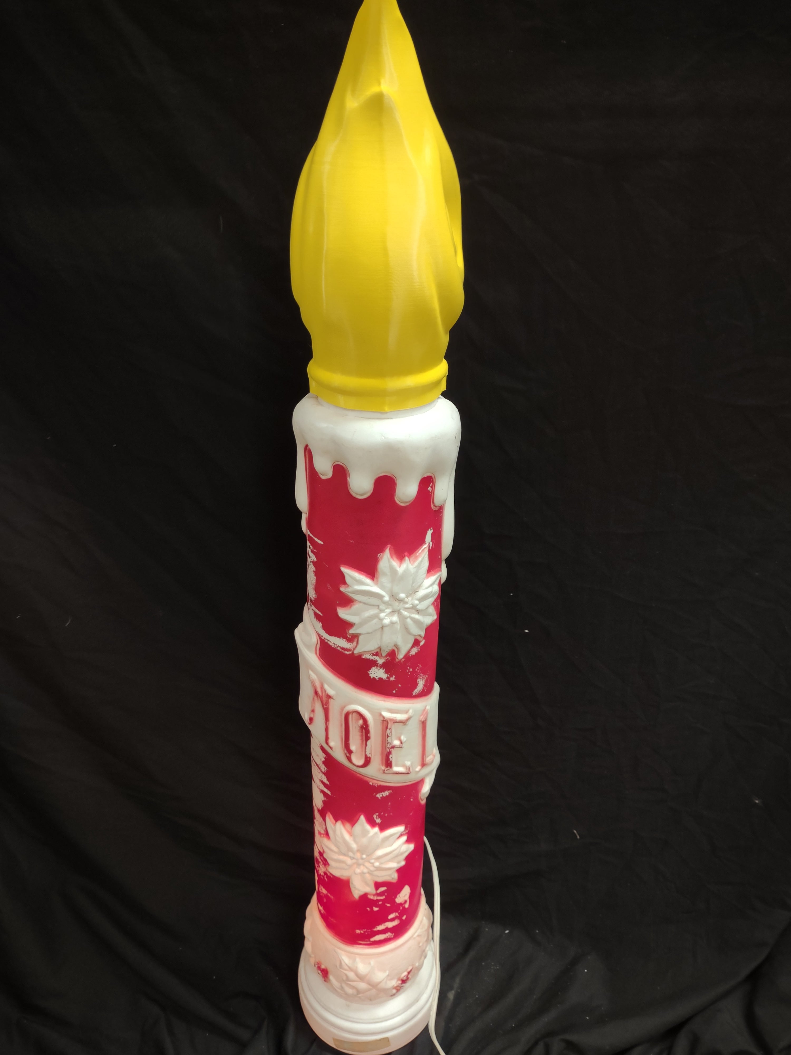 Vintage Christmas Blow Mold Candle Noel 39" (lot 2337)