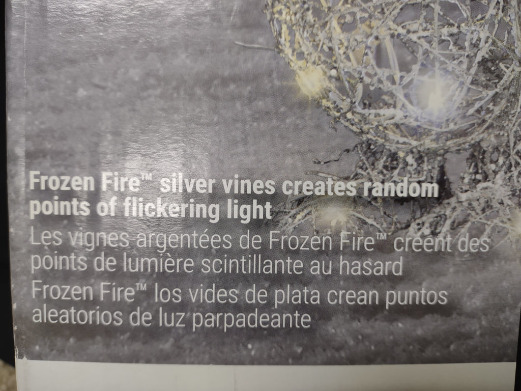 Christmas Penguin Frozen Fire Silver Vines 23" Yard Decor (lot 1319)