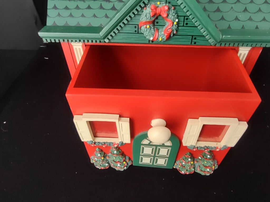 Vintage Wooden Table Top Photo Album Christmas House (lot 2369)