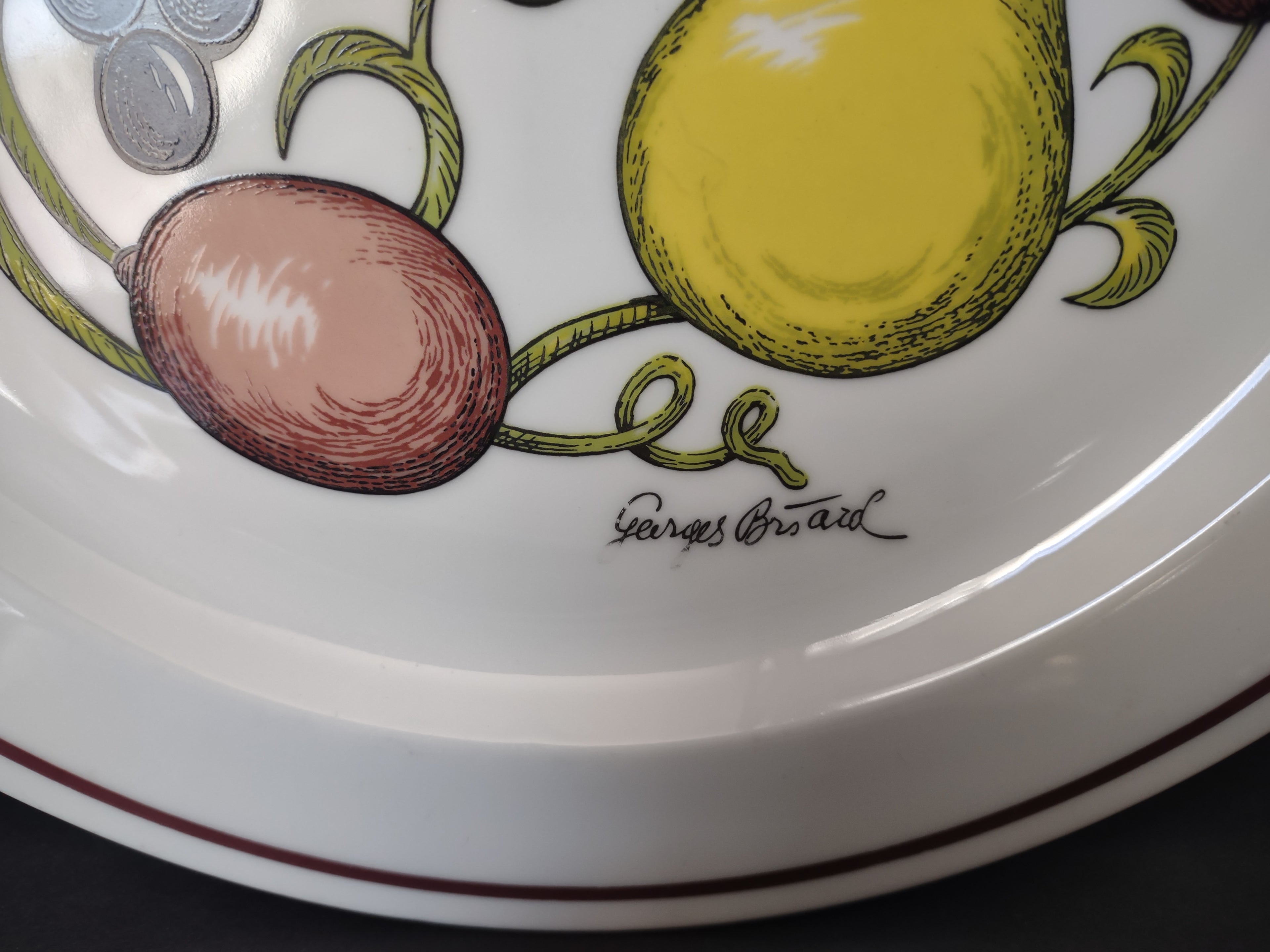 Set 4 Dinner Plate Arbor George Briard Fruit Grape Thanksgiving (lot 1255)
