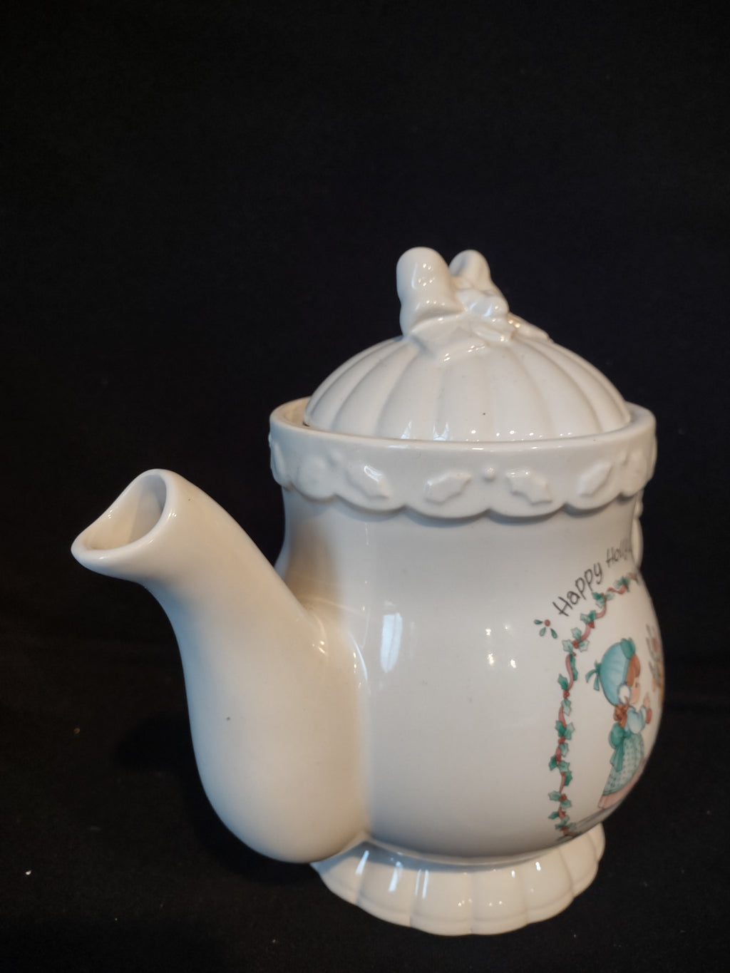 Vintage Teapot Happy Holly Days Precious Moments 1994 Enesco (lot 2593c)