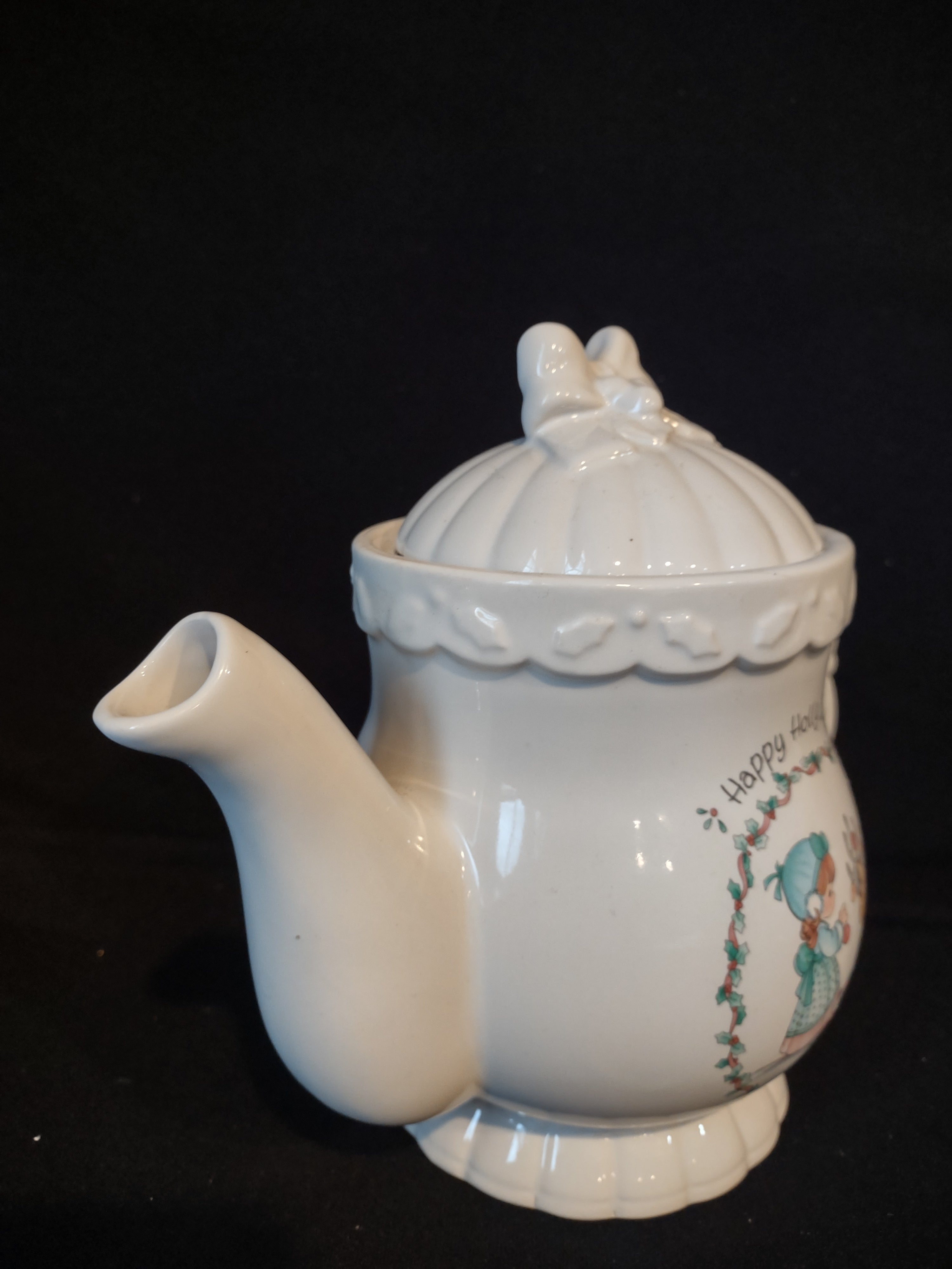 Vintage Teapot Happy Holly Days Precious Moments 1994 Enesco (lot 2593c)