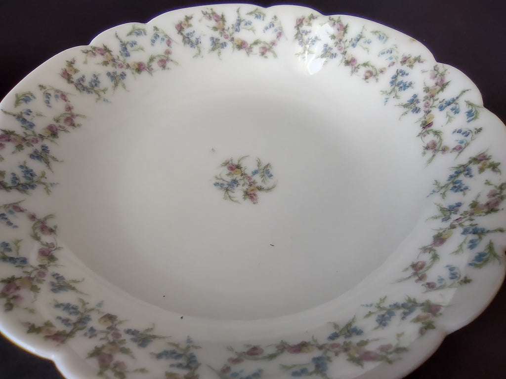 Haviland Limoges French Cottage Shabby Chic 2 x Cranberry Bowl Blue (lot 1117)