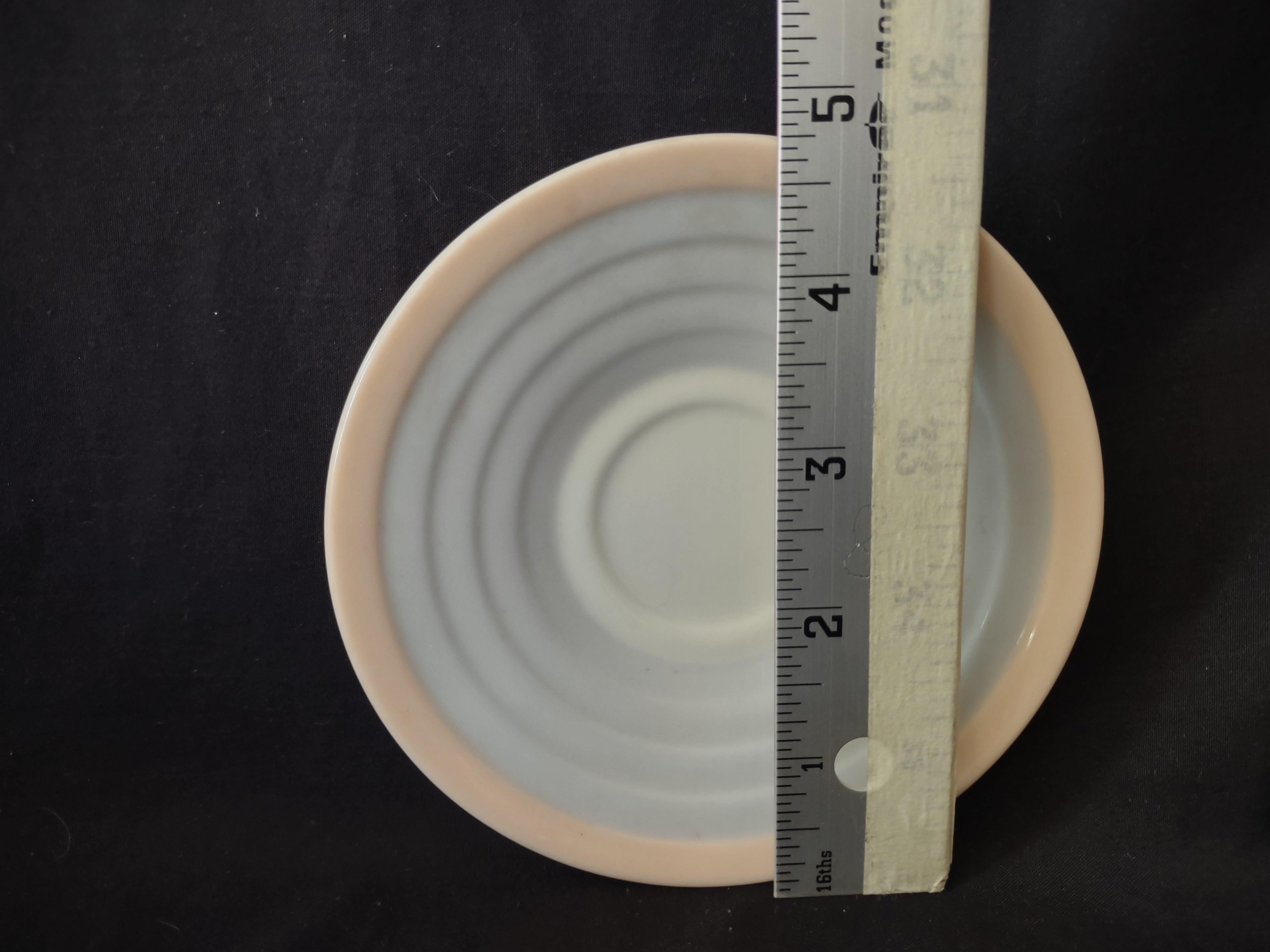 Vintage Lenox Demitasse Saucer Blue and Pink 4-3/4"Green Stamp (lot 1992)
