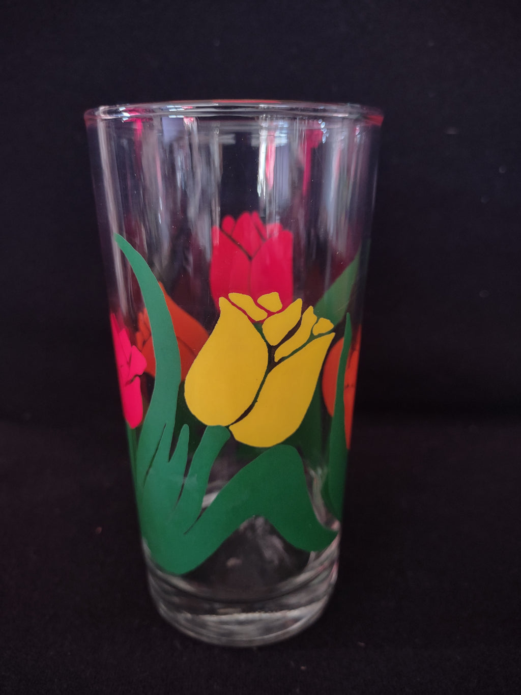Vintage MCM Tulip Flower Drinking Glass Tumbler (lot 5177)