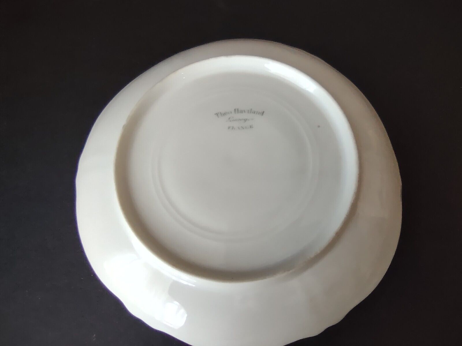 Haviland Limoges France Purple Flower Scalloped Edge White 5-1/4" Saucer lot 725