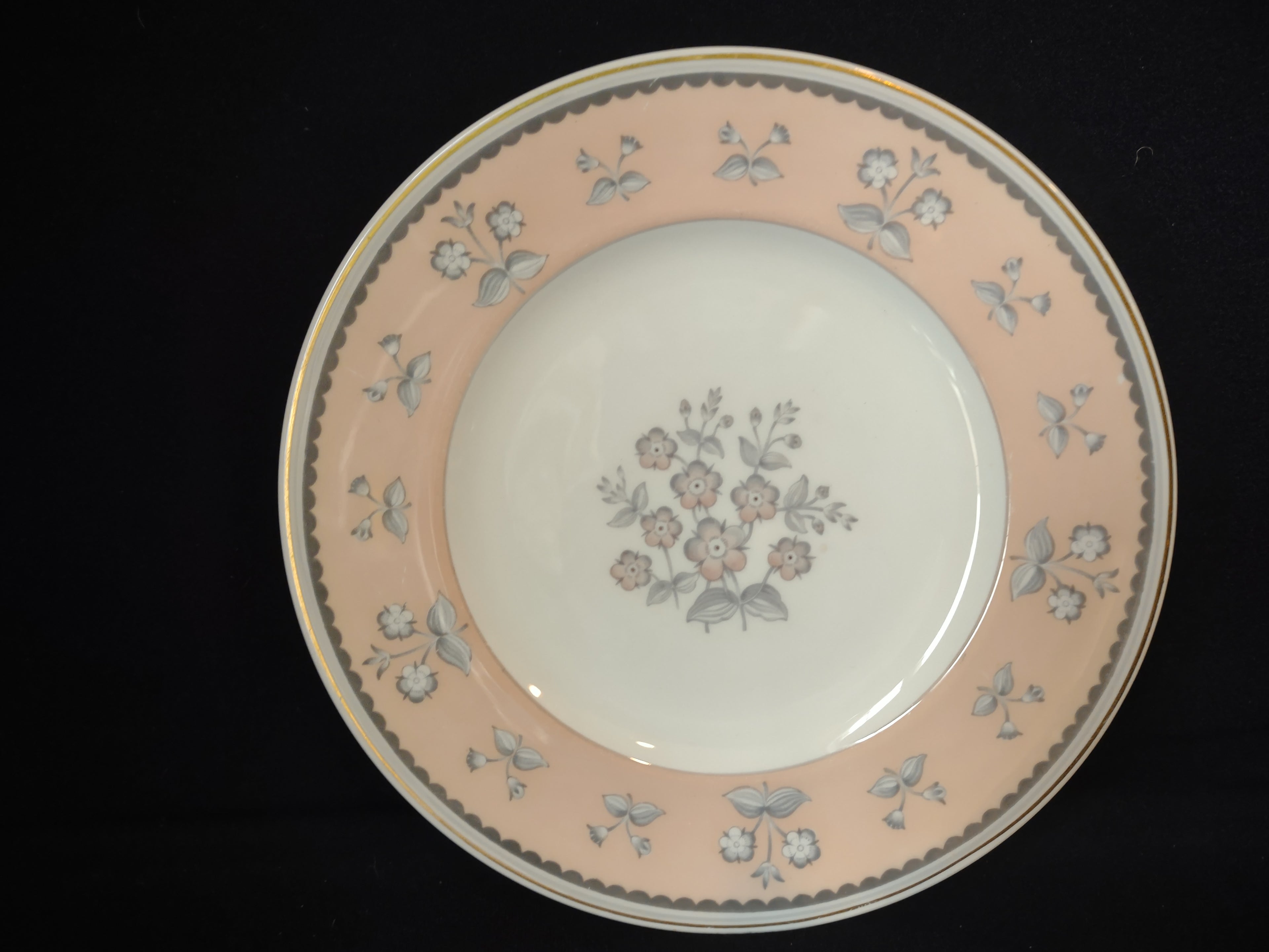 Wedgwood Pimpernel Pink Salad/Dessert Plate 8" Green Stamp (lot 2762)