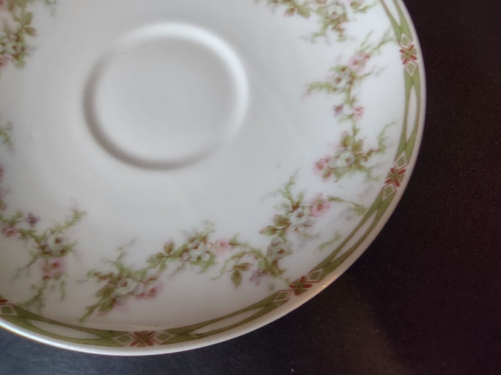 Haviland Limoges France Saucer Plate Gold Trim Pink Rose (lot 554)
