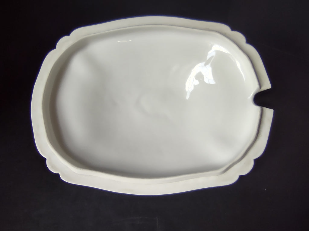 Haviland France Limoges Rectangular Lid for Serving Bowl Plain White (lot 1020)