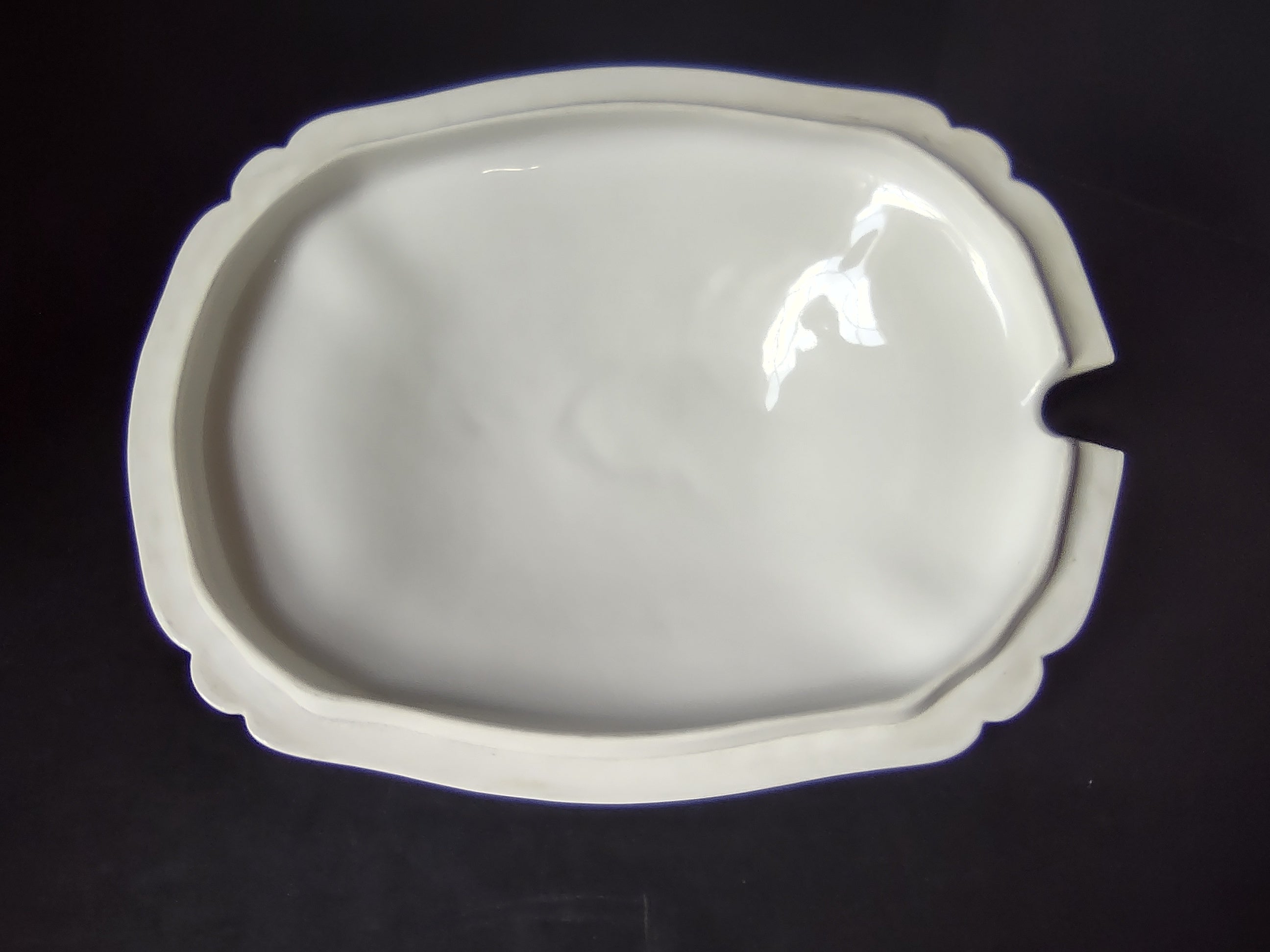 Haviland France Limoges Rectangular Lid for Serving Bowl Plain White (lot 1020)