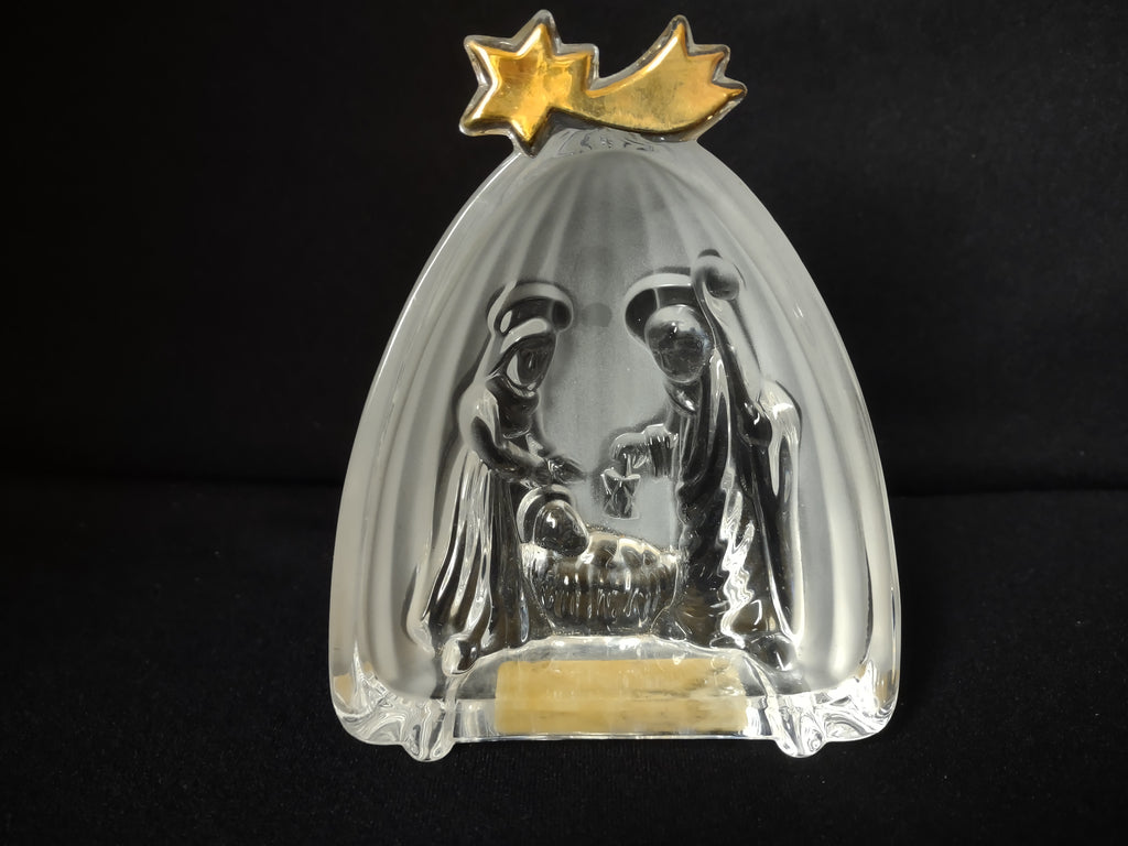 Mikasa Golden Stars Nativity Scene Glass 5" (lot 1581)