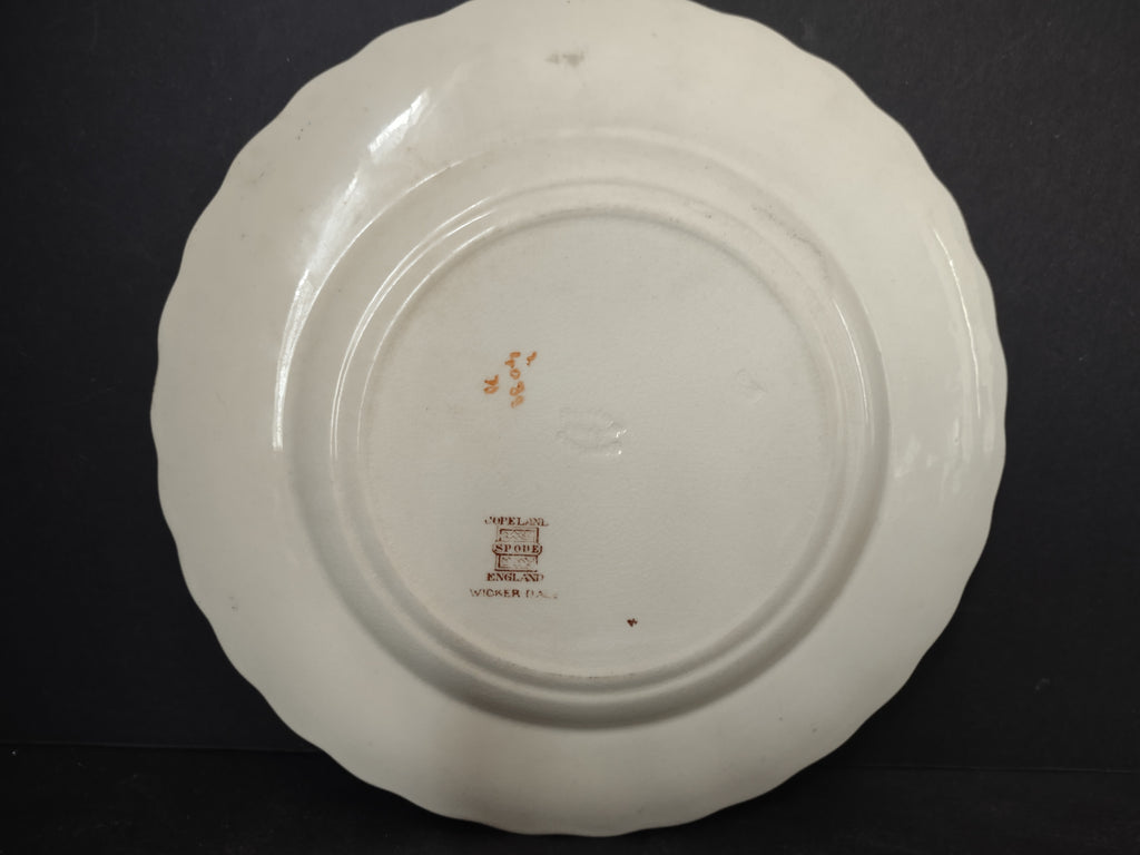 Vintage Copeland Spode Plate Wicker Dale Floral English CRAZING (Lot 5769)