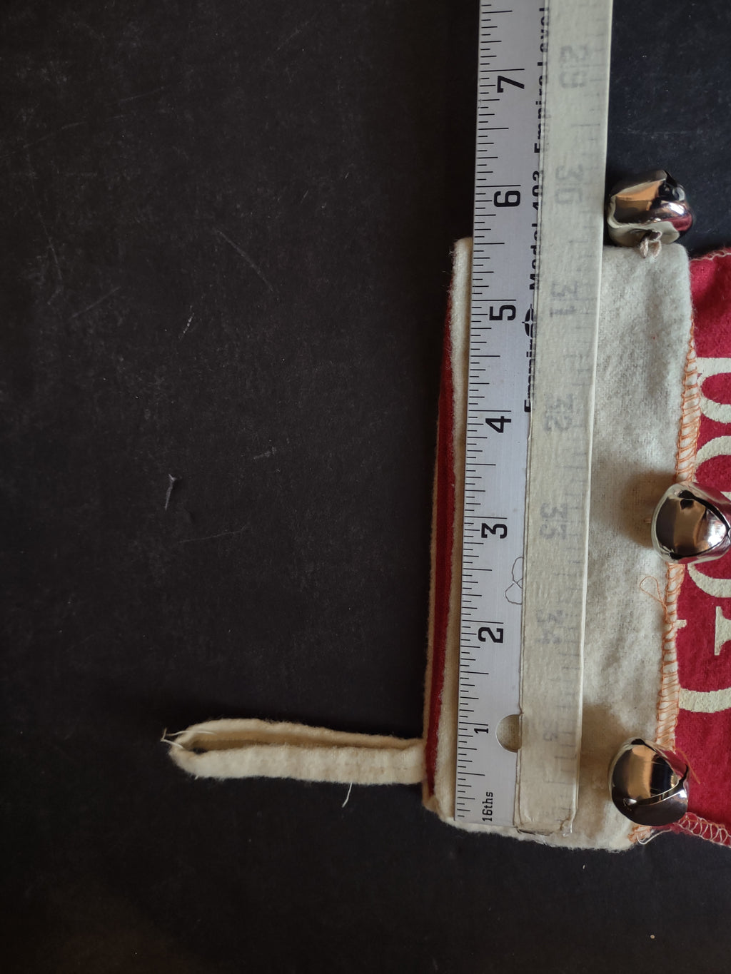 Vintage Christmas Good Dog Stocking with Santa Bells 16" (lot 3370)