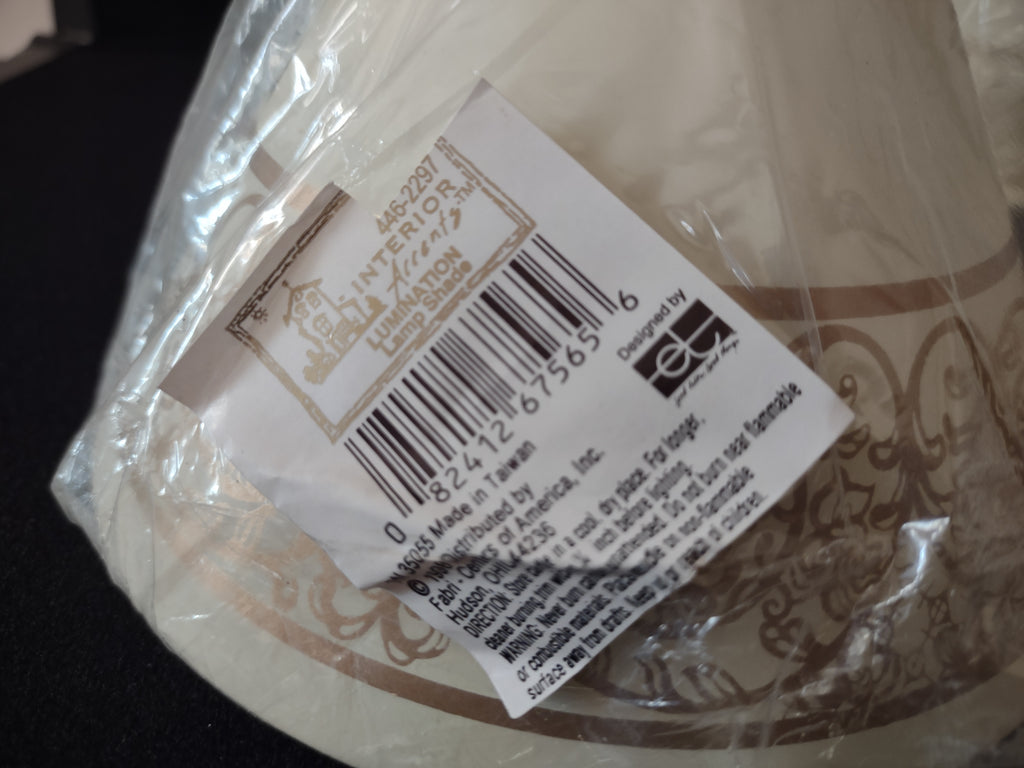 Vintage Interior Accents Lumination Lamp Shade x 2 Cream Golden (lot 3238)