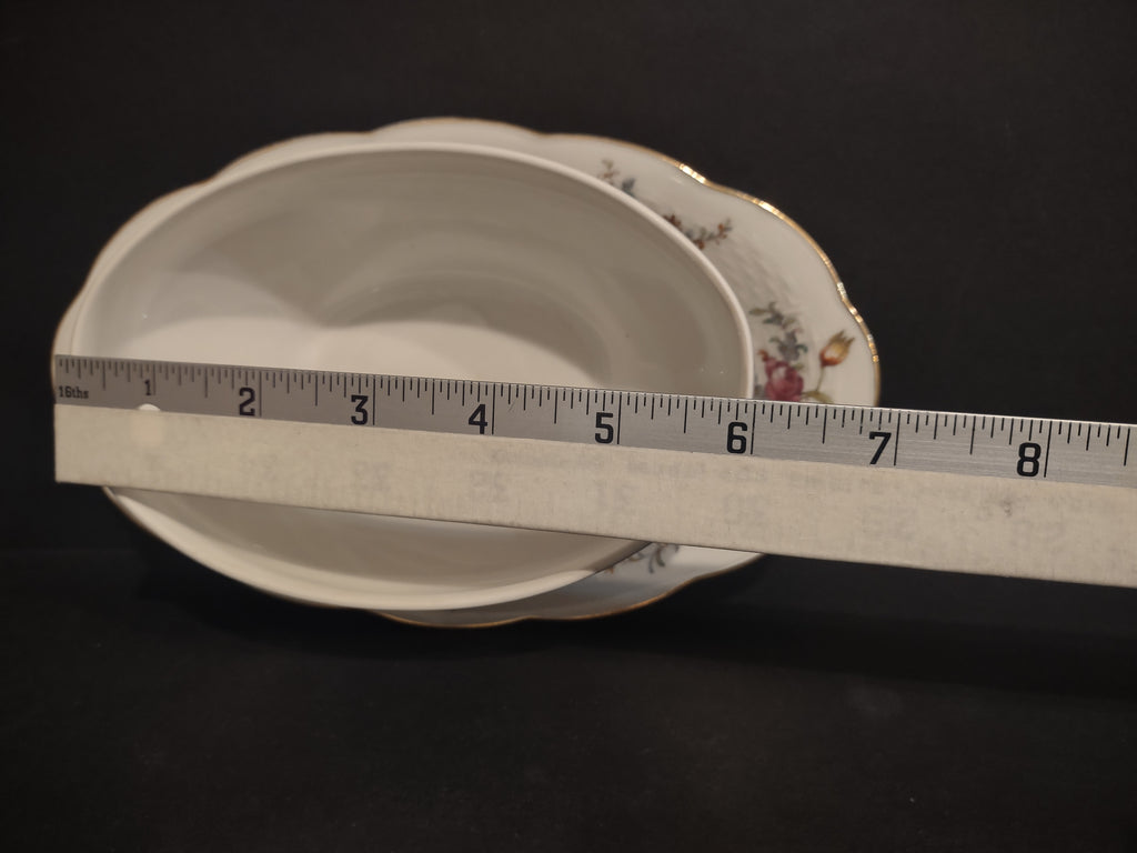 Haviland Limoges France Gold Trim Gravy Bowl Flower Design (lot 596)