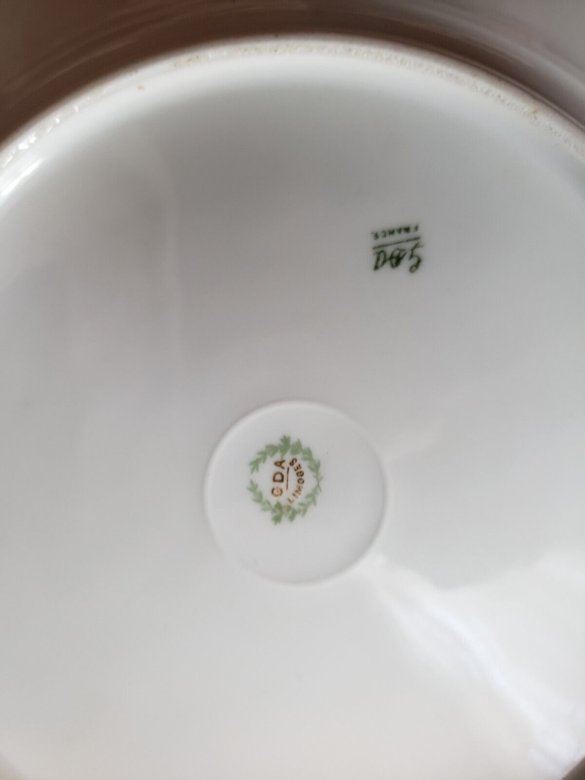 GDA Limoges France Salad/Luncheon Plate Yellow Raised Gold Snowflake (lot 650)