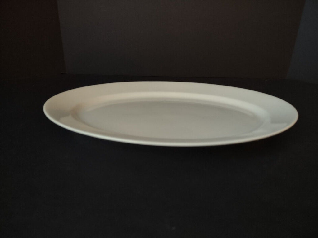 Plain White Oval Serving Platter 14" x 10-1/2" NO BACKSTAMP (lot 414)