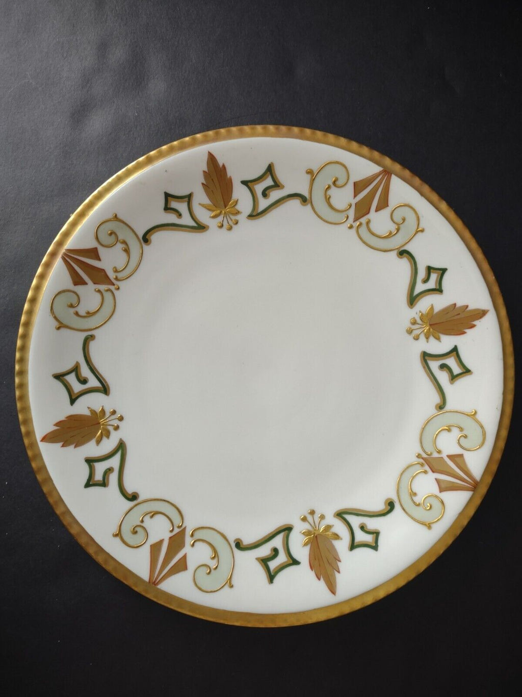 Limoges Raised Gold Trim Salad Luncheon Plate Seafoam Green (lot 632)