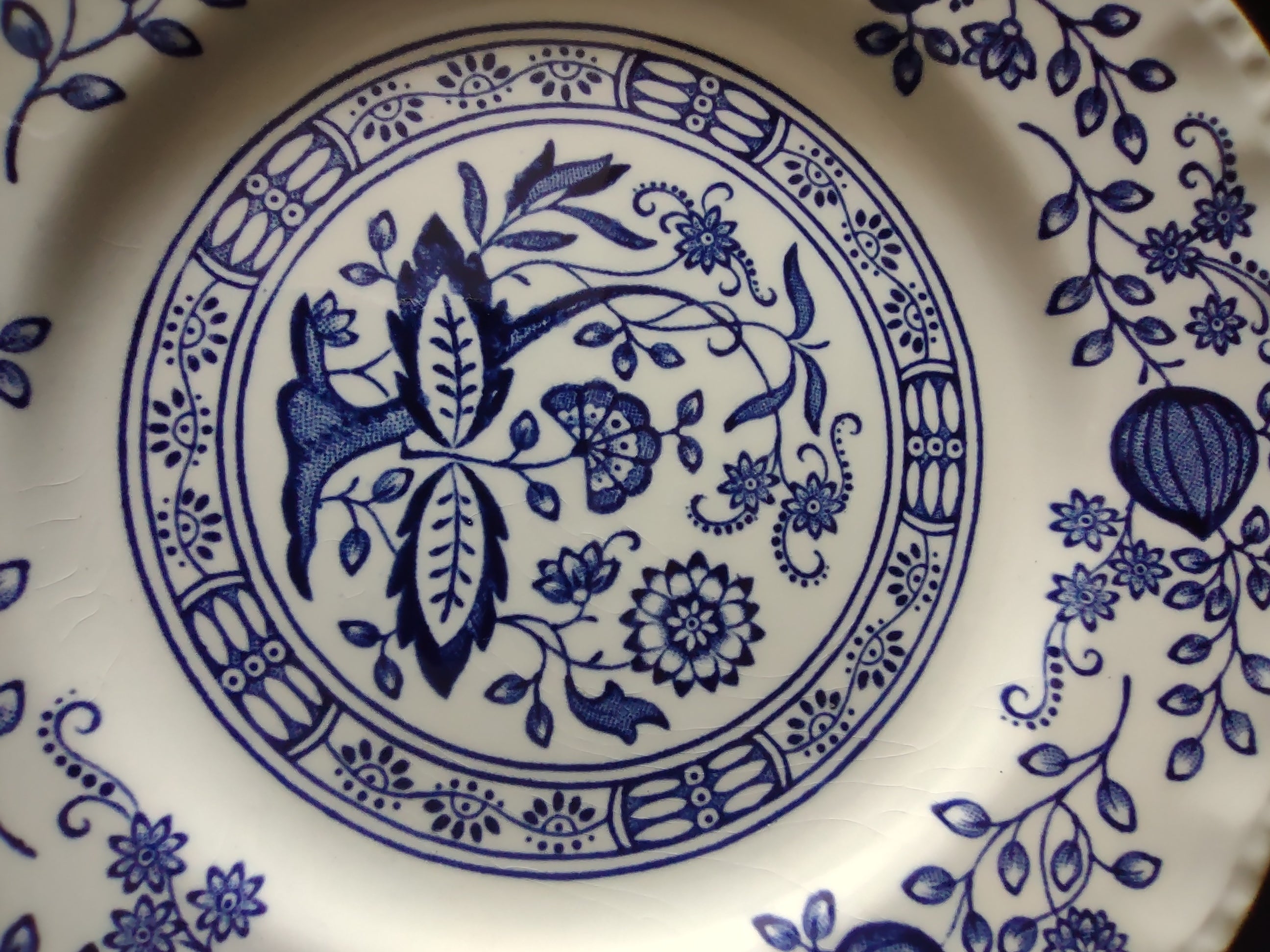 Vintage Enouch Blue Heritage Bread Butter Plate Ironstone England Set Of 4(5971)
