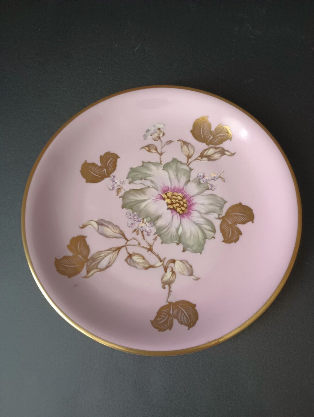 Set of 2 Dessert Plate Bavaria Pink Turquoise Flower 7-3/4" (lot 377)