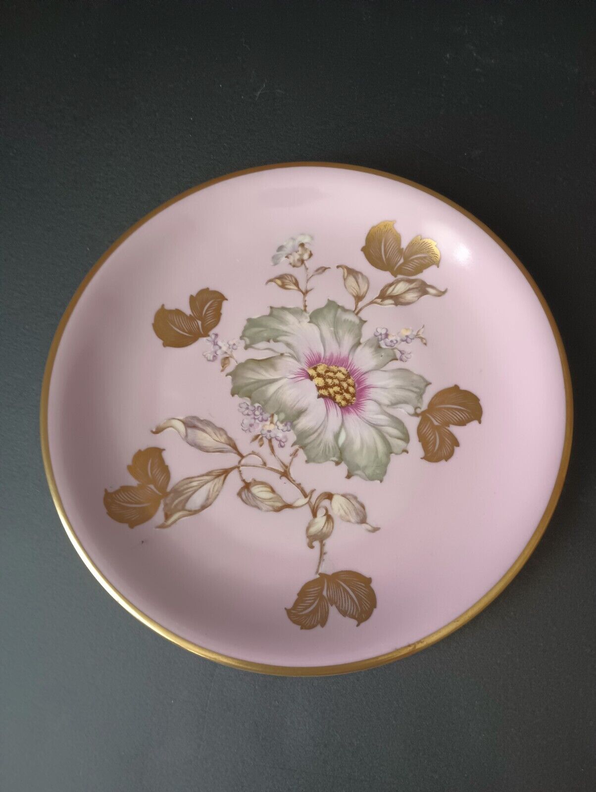 Set of 2 Dessert Plate Bavaria Pink Turquoise Flower 7-3/4" (lot 377)