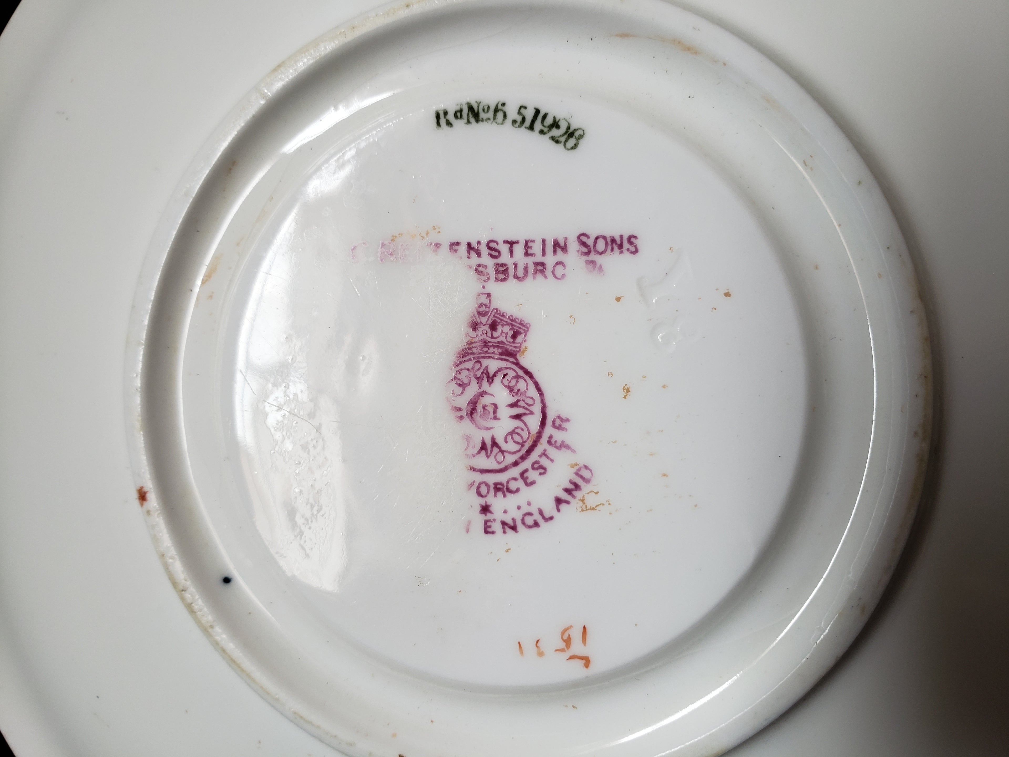 Vintage Royal Worcester Reizenstein Sons Saucer ONLY 5-3/4" (lot 2088)
