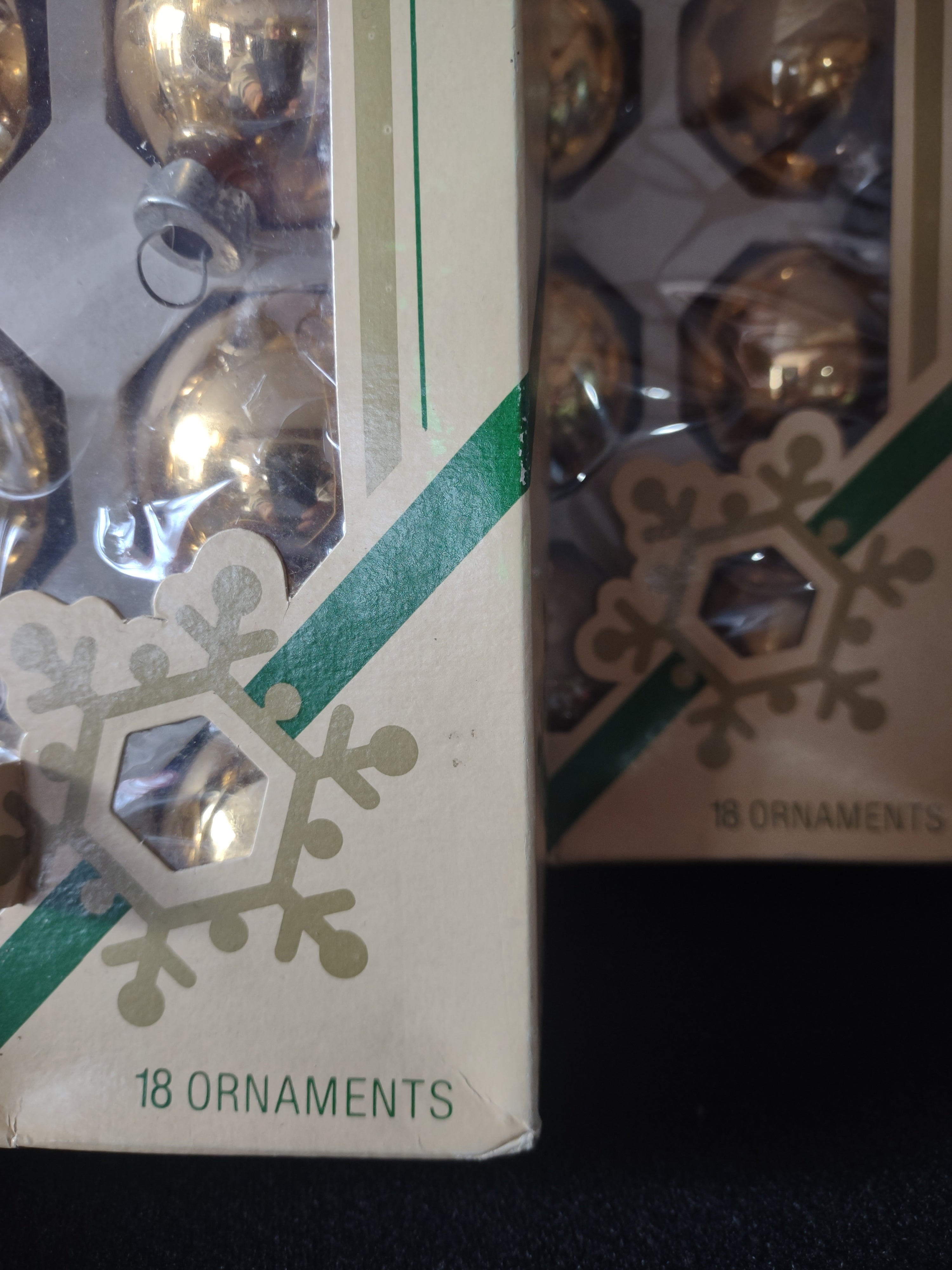 Vintage Christmas Pyramid Gold Ornament Original Box 36 Small 11 Large (Lot 4627