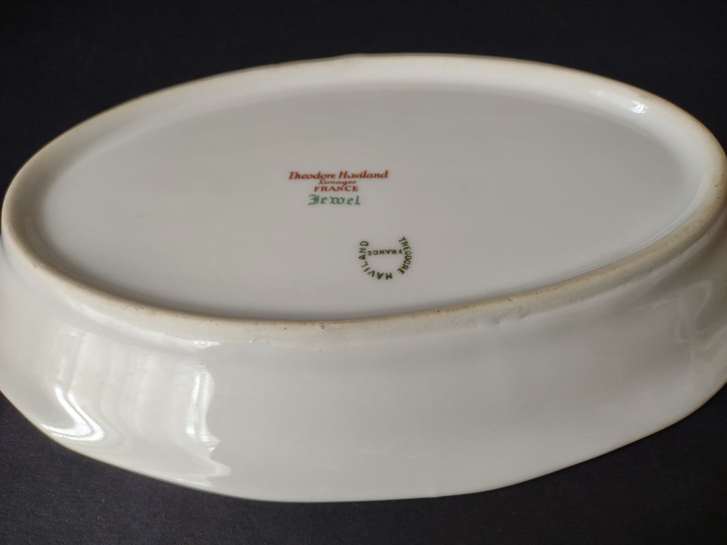 French Chic Haviland Limoges Yellow Jewel Small Serving Platter Floral (lot 818)
